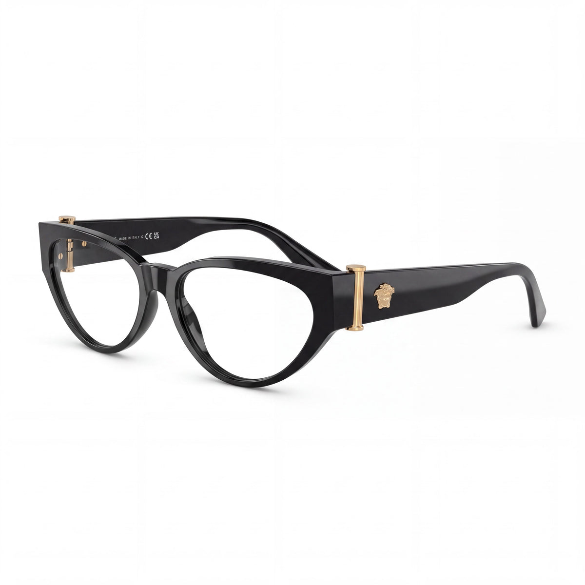 Versace Luxury Designer Unisex Black Acetate Clear Optical Eyeglasses 53mm, Photo 1