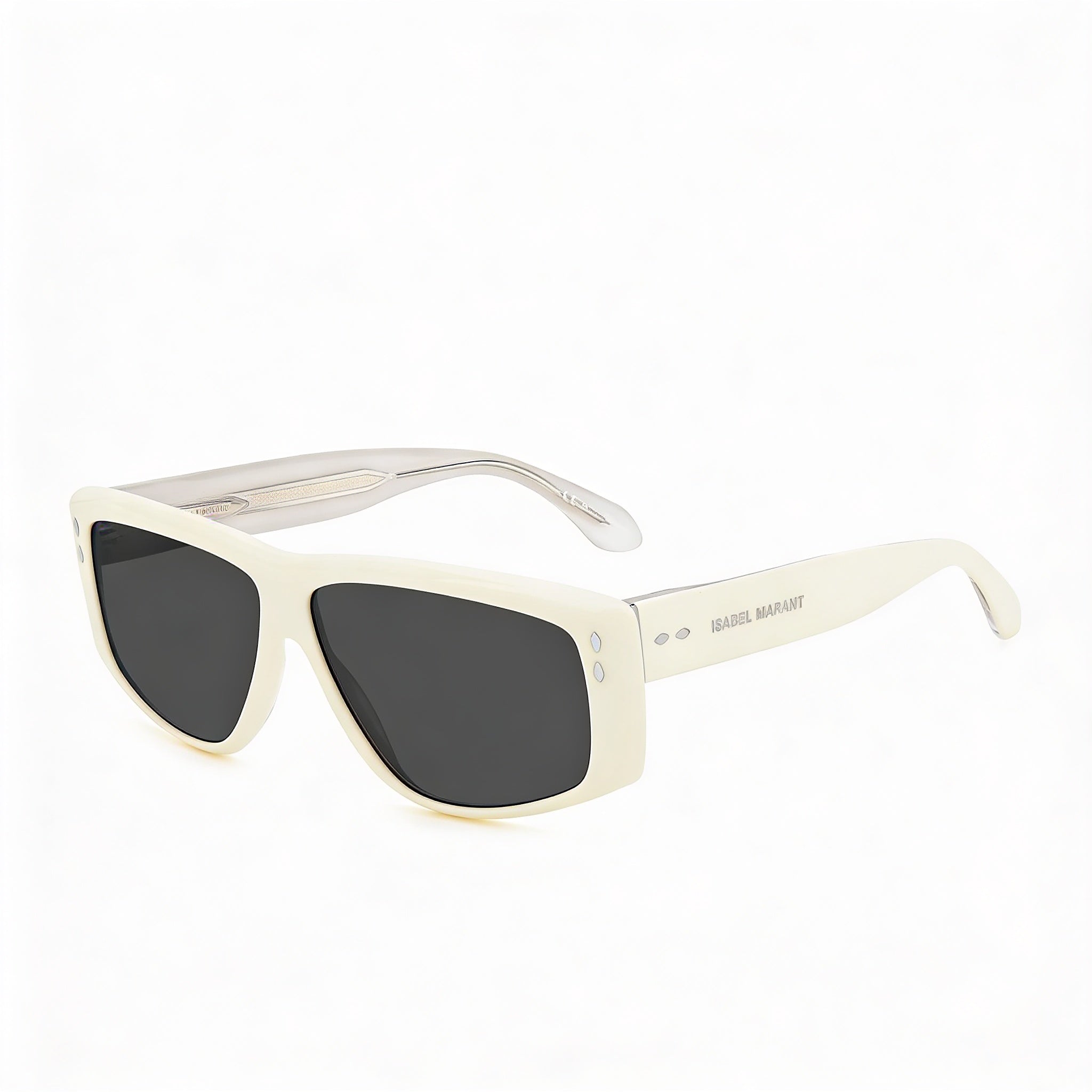 Gafas de sol rectangulares modernas Isabel Marant para mujer con montura de acetato color marfil y lentes UV grises de 61 mm, Photo 1