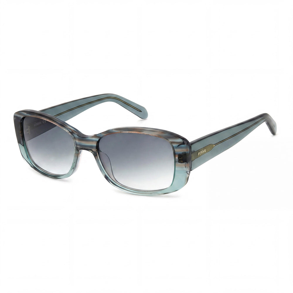 Fossil Fos 2138/S Women's Teal Blue Plastic Green Shaded Non-Polarized Sunglasses 54mm