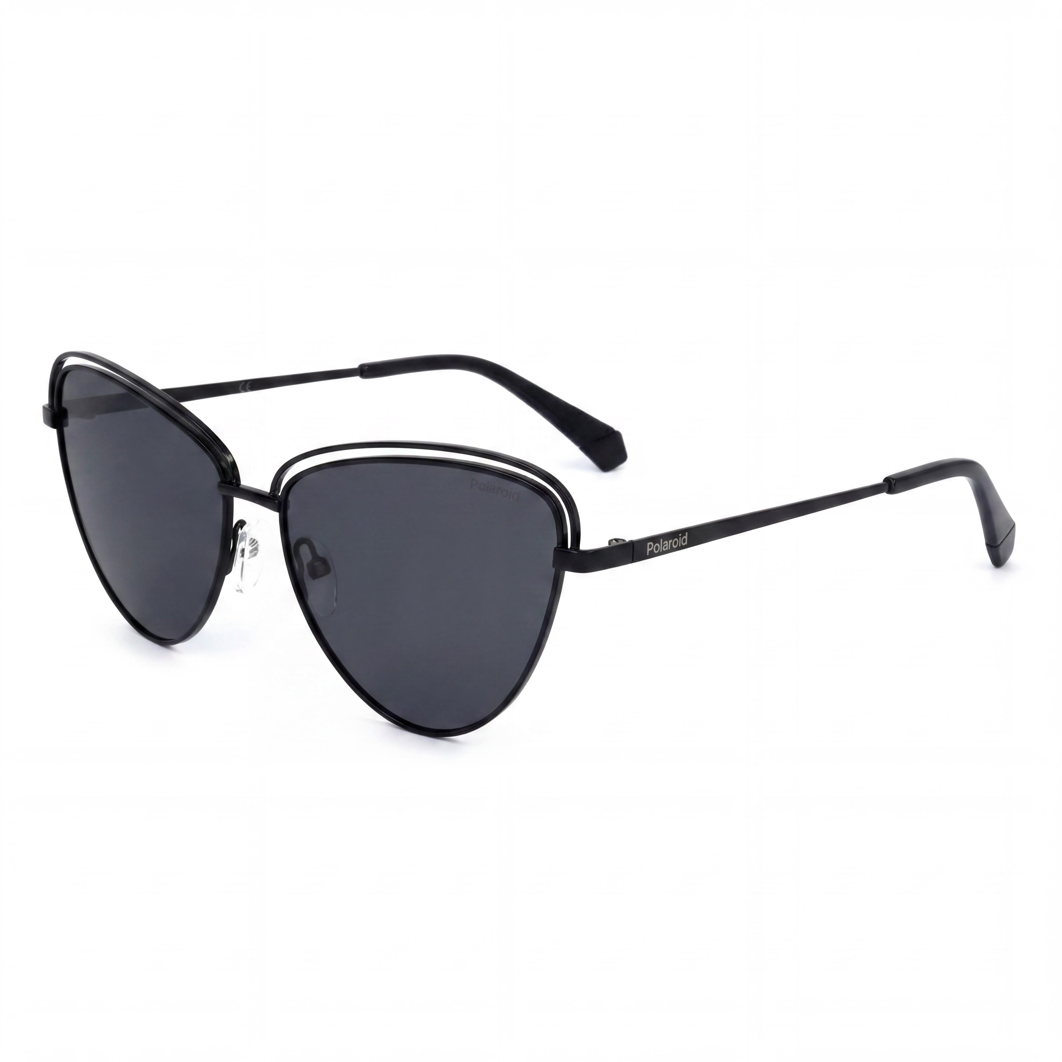 Gafas de sol Polaroid Classic PLD 4094/S para mujer, estilo ojo de gato, de acero aleado, con protección UV, color negro, 57 mm, Photo 1