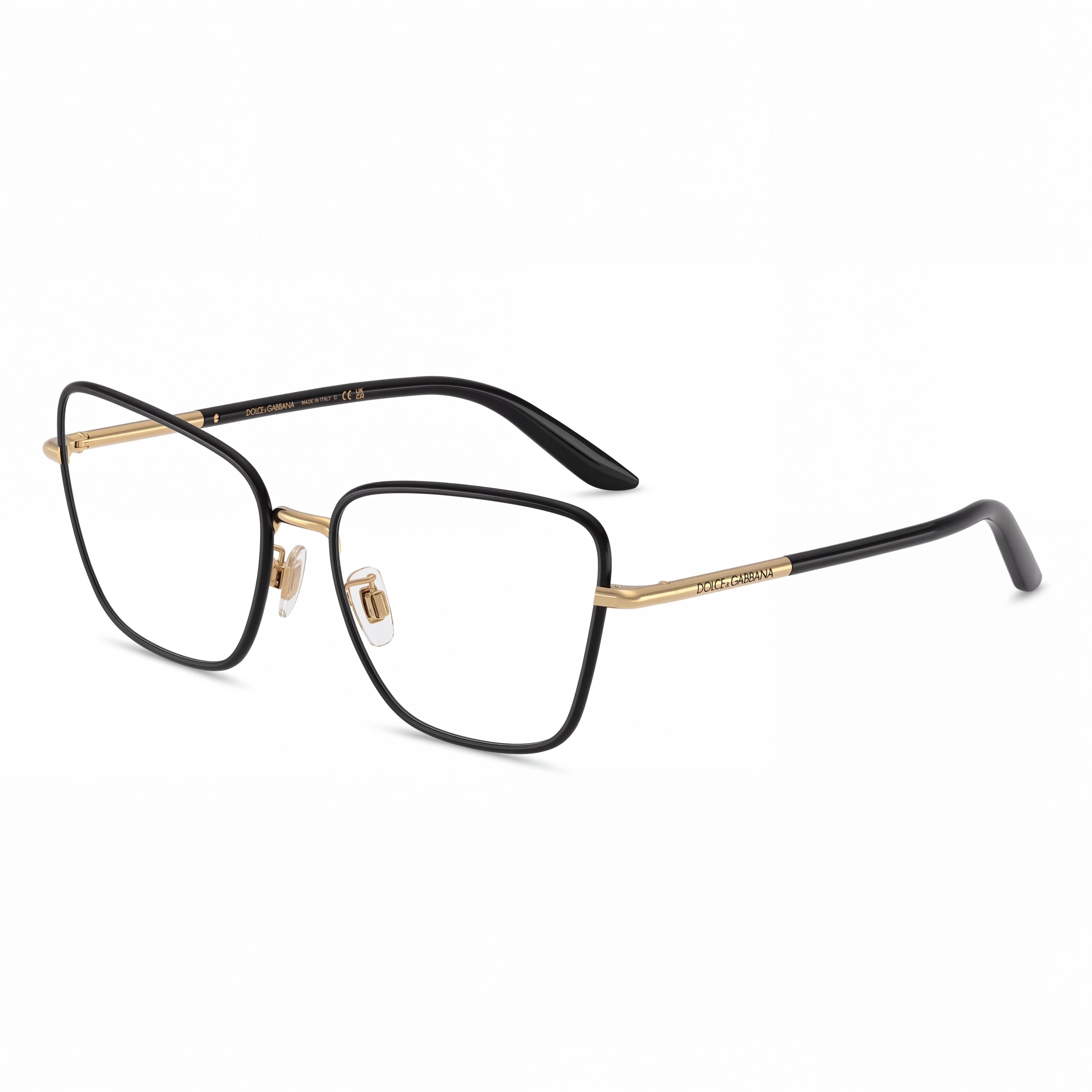 Dolce & Gabbana Classic Minimalist Unisex Black Eyeglasses Optical Frames with Clear Demo Lenses - Prescription Ready, Photo 1