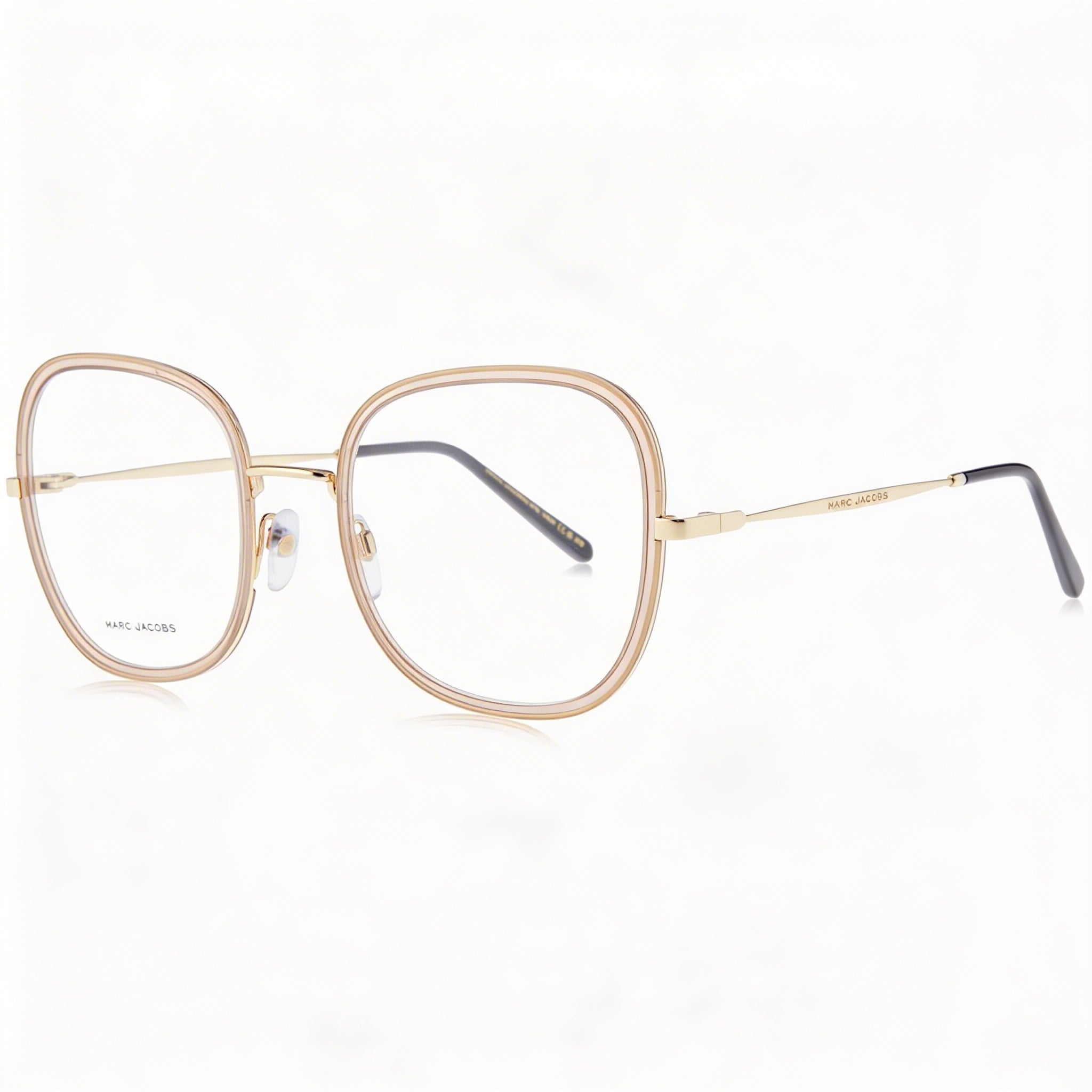 Marc Jacobs Modern Eyewear for Women, Beige Gold Alloy Steel Frame, Polycarbonate Lenses 53mm, Photo 1