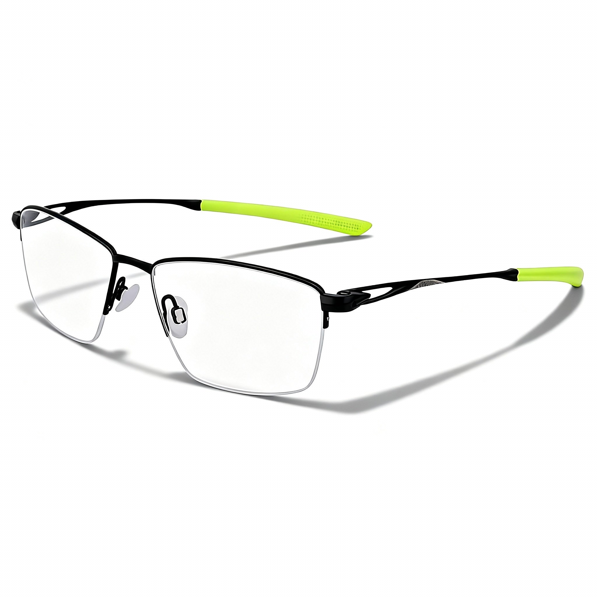Nike 6045 Unisex Rectangular Semi-Rimless Alloy Steel Optical Frames Satin Black 54-17-145mm
