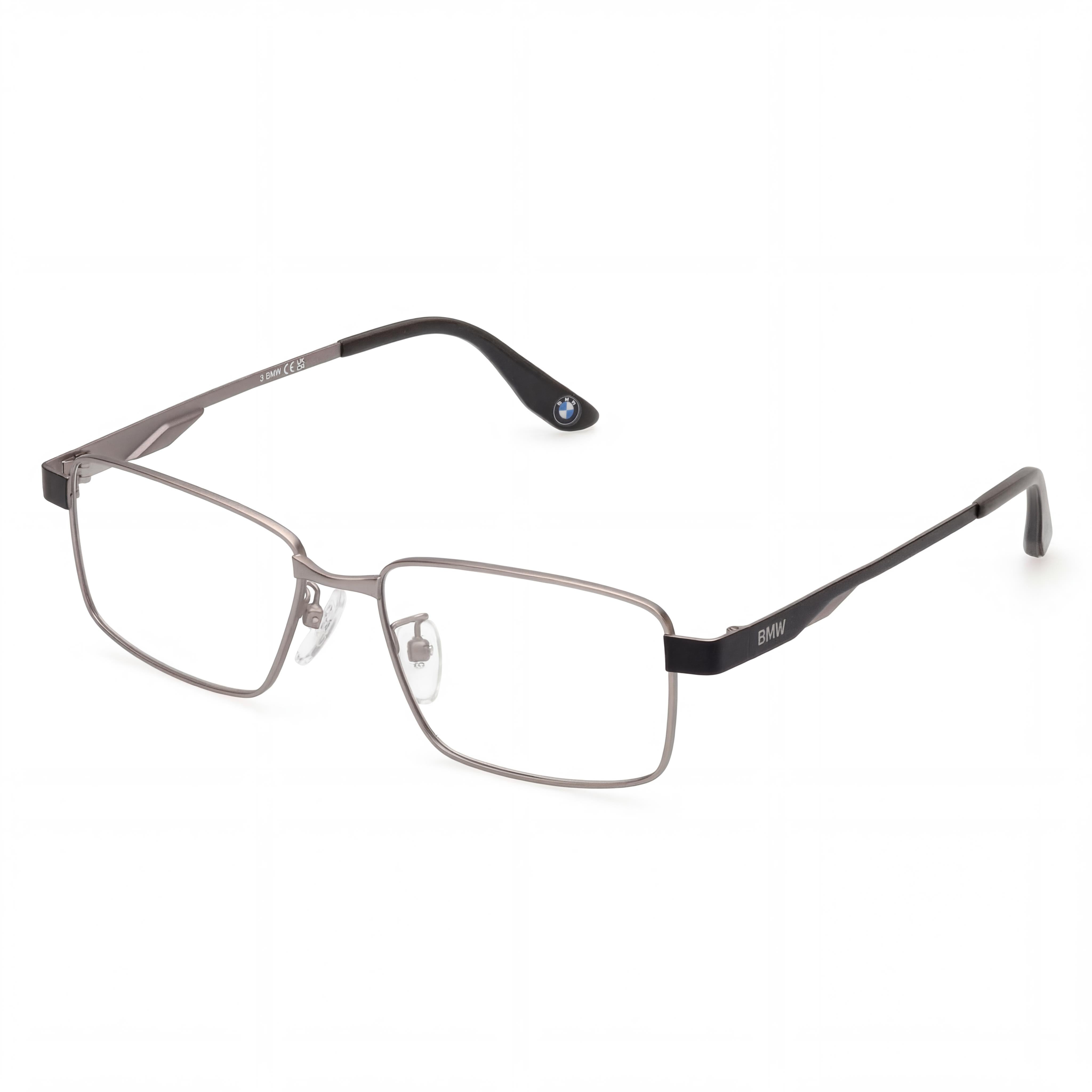 BMW Rectangular Women's Metal Frame Matte Light Ruthenium Eyeglasses with Composite Lens 150-17-35mm, Photo 1