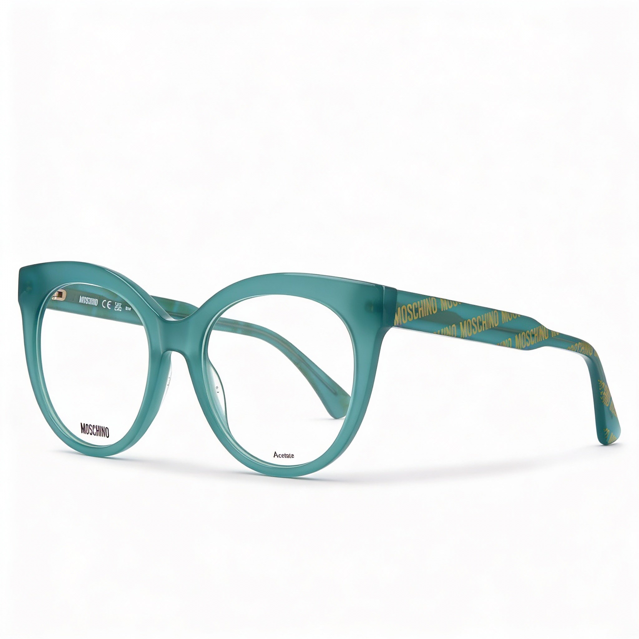 Gafas Moschino para mujer con montura de plástico verde moderna, ancho de lente: 51 mm, puente: 19 mm, patilla: 140 mm, Photo 1