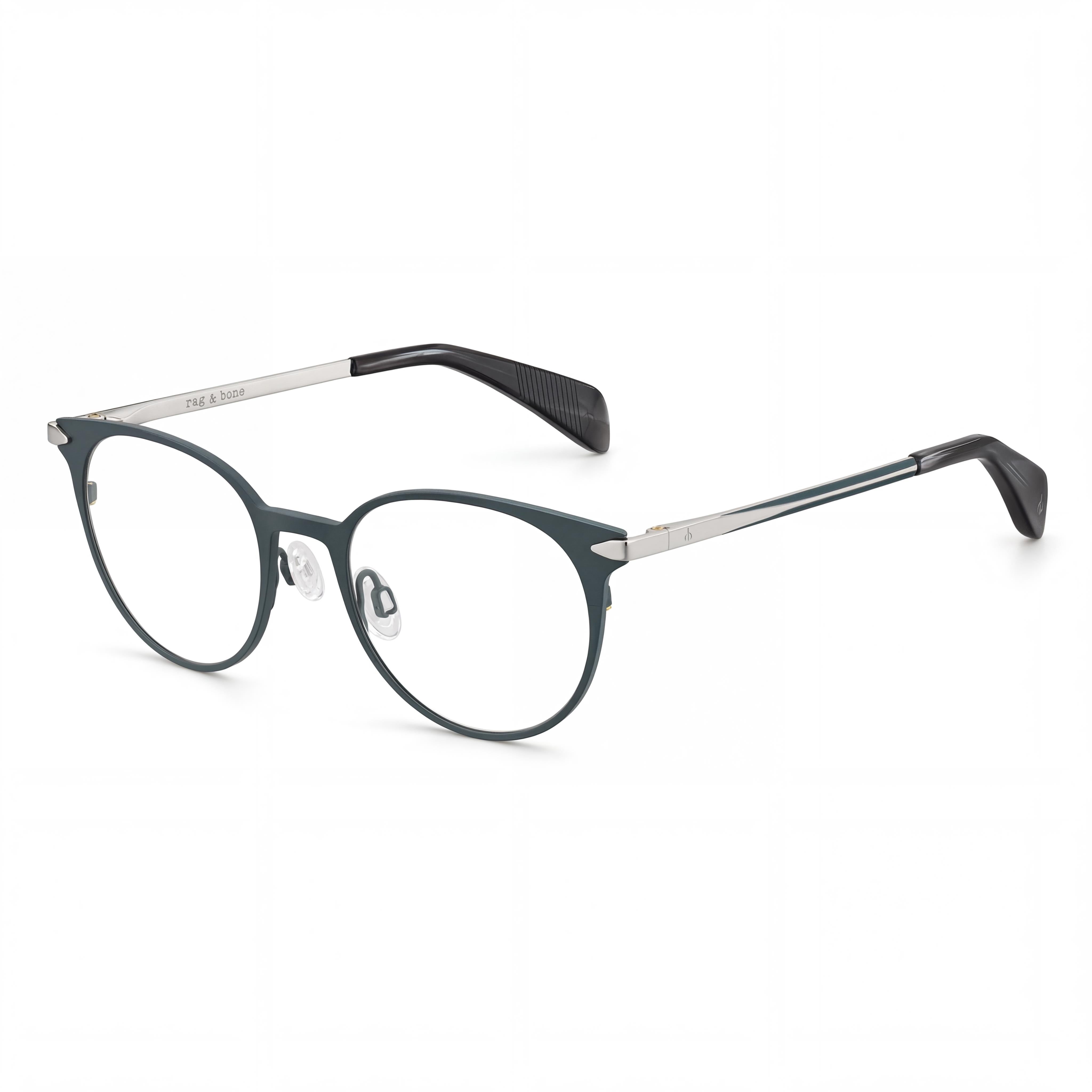 Rag & Bone Women's Rnb 3011 Titanium Frame Eyeglasses, Matte Blue Palladium, Size 48-19-140mm, Photo 1