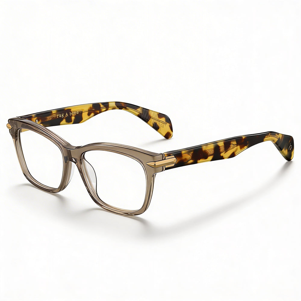 Gafas unisex Rag & Bone modelo Rnb3004 de plástico gris Havana con montura de policarbonato y lentes de 52 mm