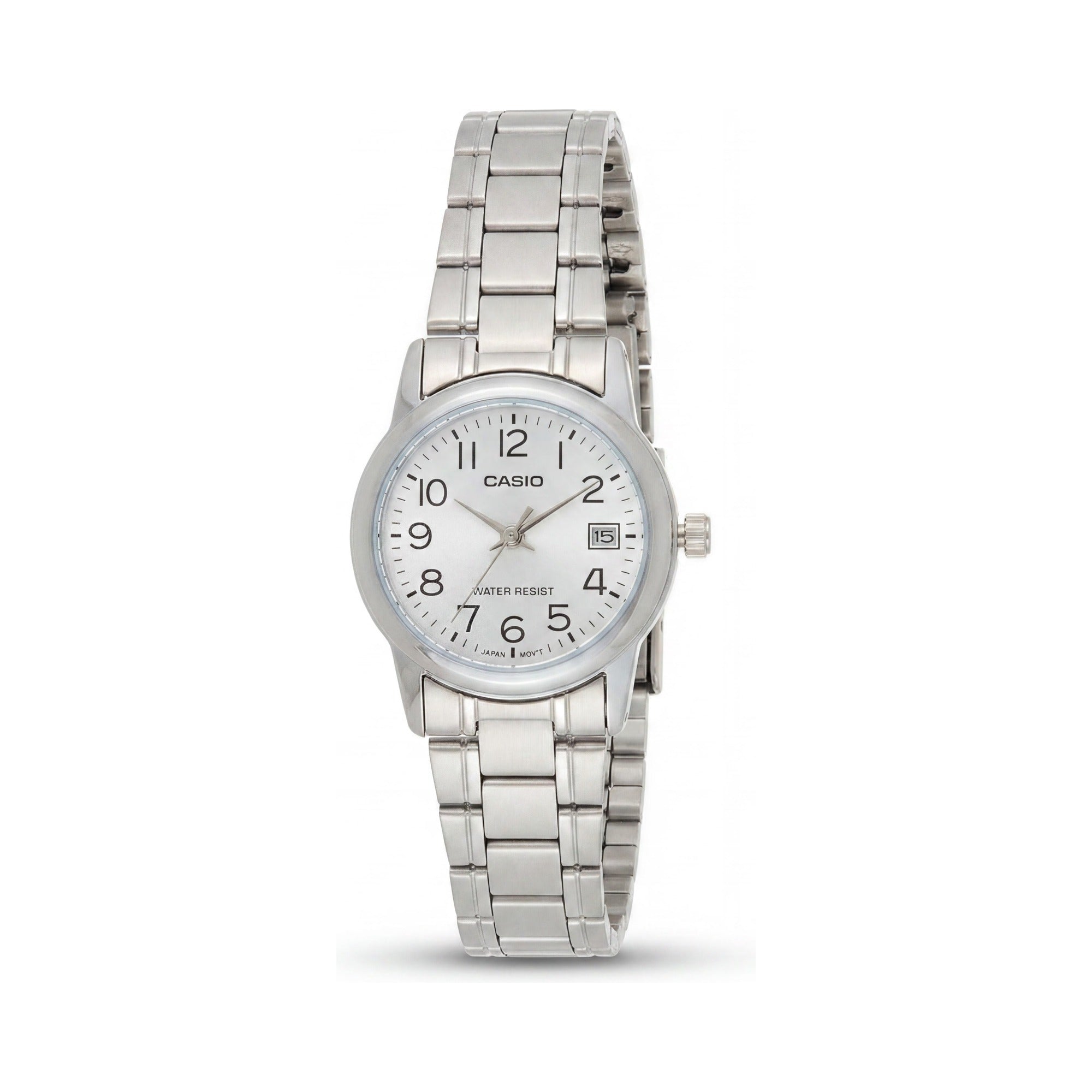 Casio Women's Quartz Movement Silver Black White Stainless Steel Watch with Glow In The Dark, 31x25mm Case, Photo 1