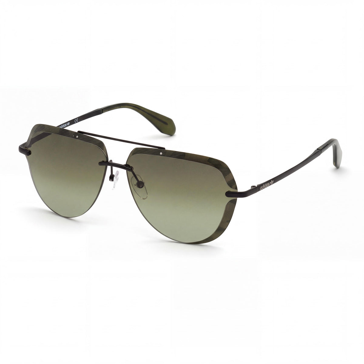 adidas Originals OR0018 Unisex Casual Sunglasses, Black Metal Frame, Green Gradient Lenses 63mm, Photo 1