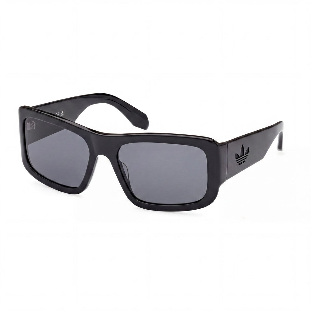 Marcolin Classic Unisex Sunglasses, Shiny Black Frame, Silver Lenses, UV Protection, 59-18-135mm