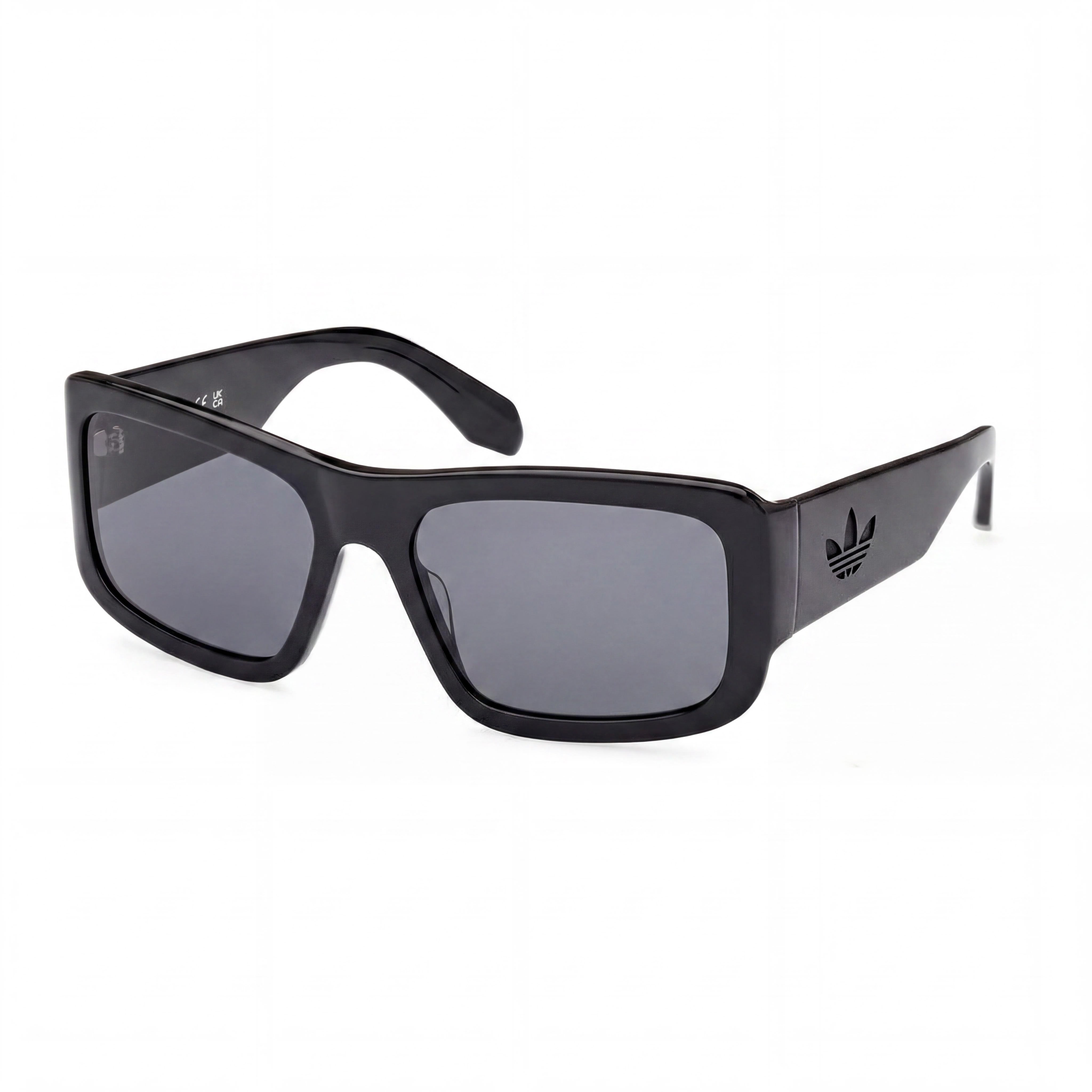Marcolin Classic Unisex Sunglasses, Shiny Black Frame, Silver Lenses, UV Protection, 59-18-135mm, Photo 1