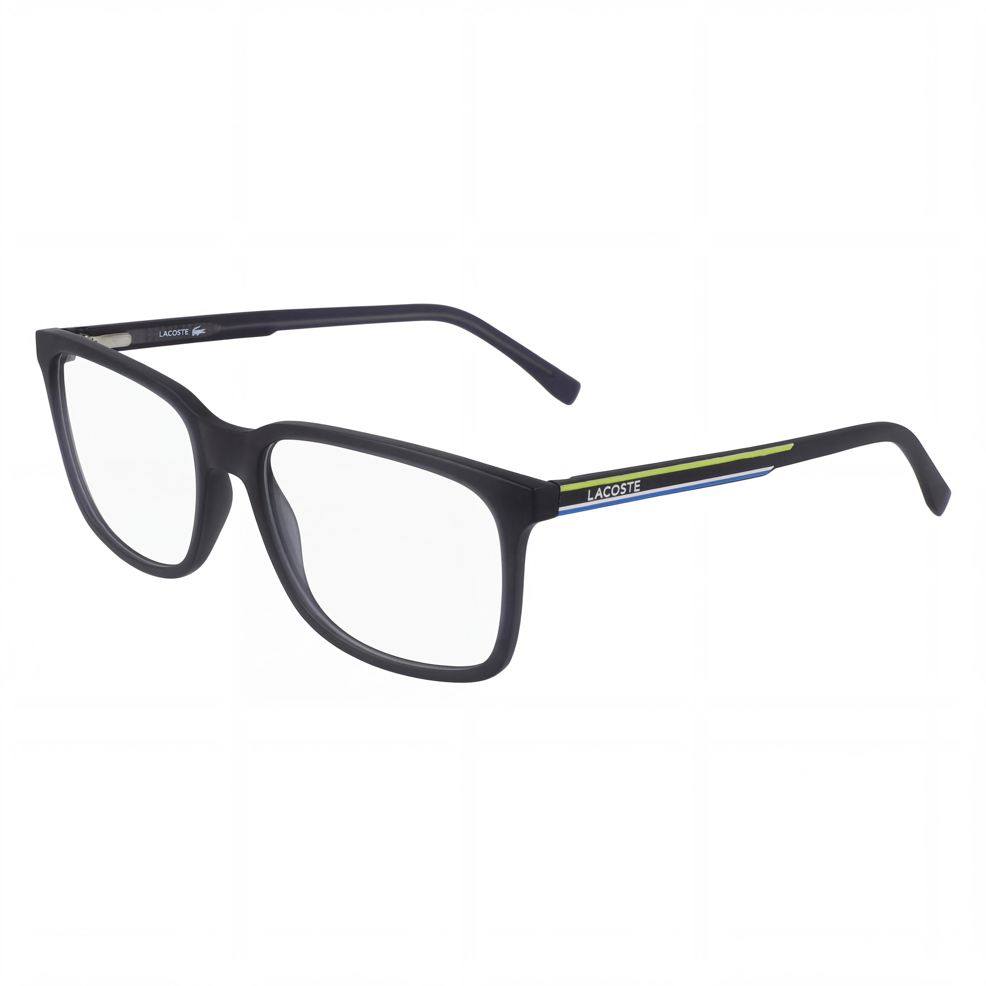 Lacoste Casual Men's Eyewear with Matte Dark Grey Frame and Transparent Plastic Lenses 54mm, Photo 1