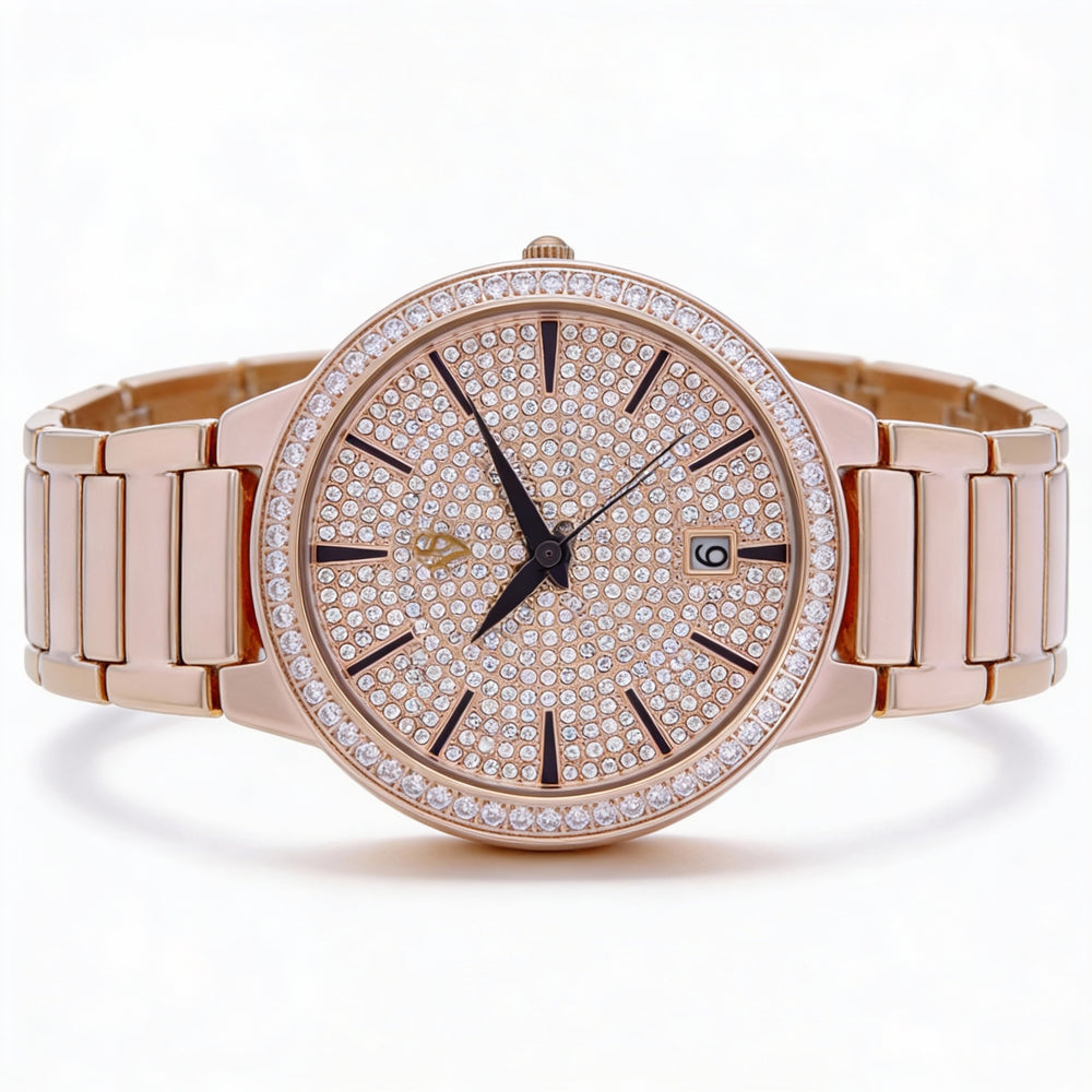 Reloj de cuarzo Christian Van Sant Alessia CV0294A para mujer, de acero inoxidable y oro rosa, con esfera de oro rosa.