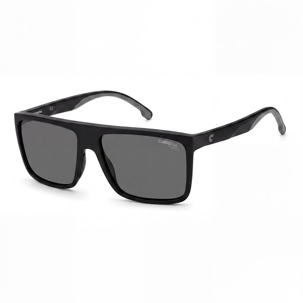 Carrera 8055/S Unisex Matte Black Grey Plastic Frame Grey Polarized UV Sunglasses 58mm