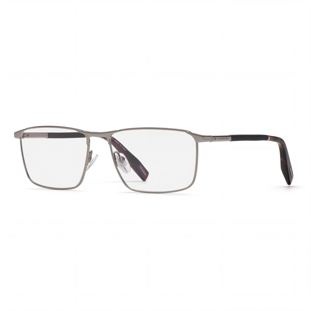 Chopard Modern Men's Square Optical Frames, Shiny Ruthenium, Prescription Ready, Size 58-16-145