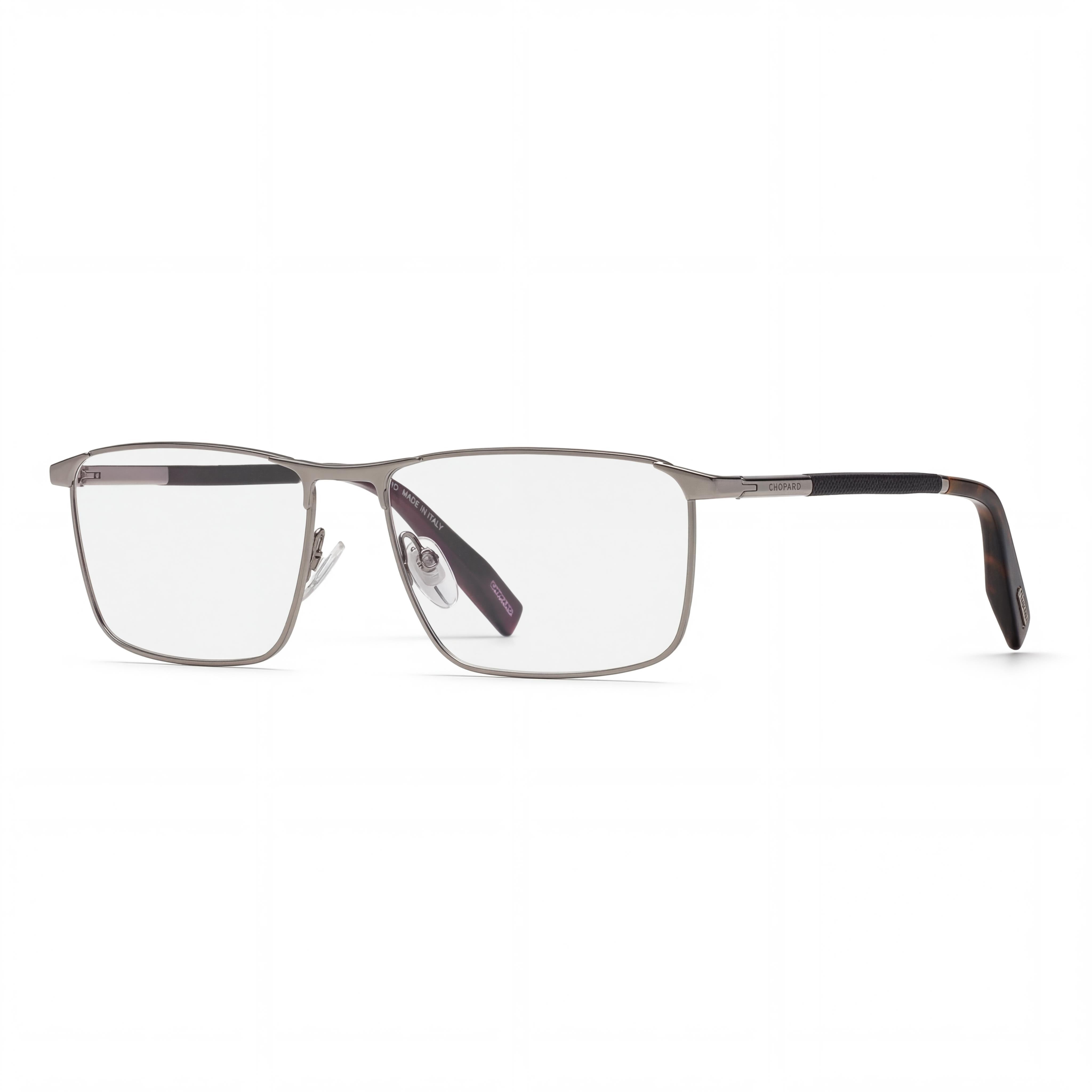 Chopard Modern Men's Square Optical Frames, Shiny Ruthenium, Prescription Ready, Size 58-16-145, Photo 1