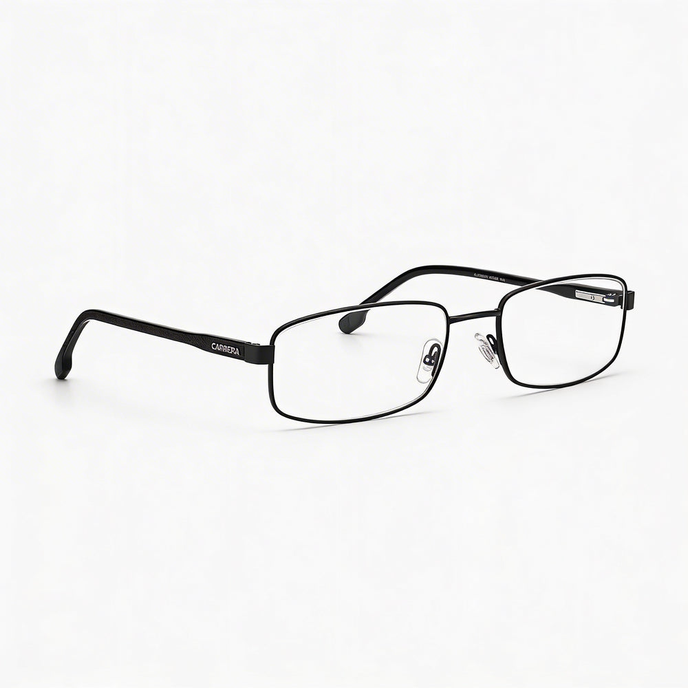 Gafas graduadas Carrera Carrera 264 unisex con montura de acero de aleación negro mate, lentes de policarbonato, ancho de lente de 55 mm