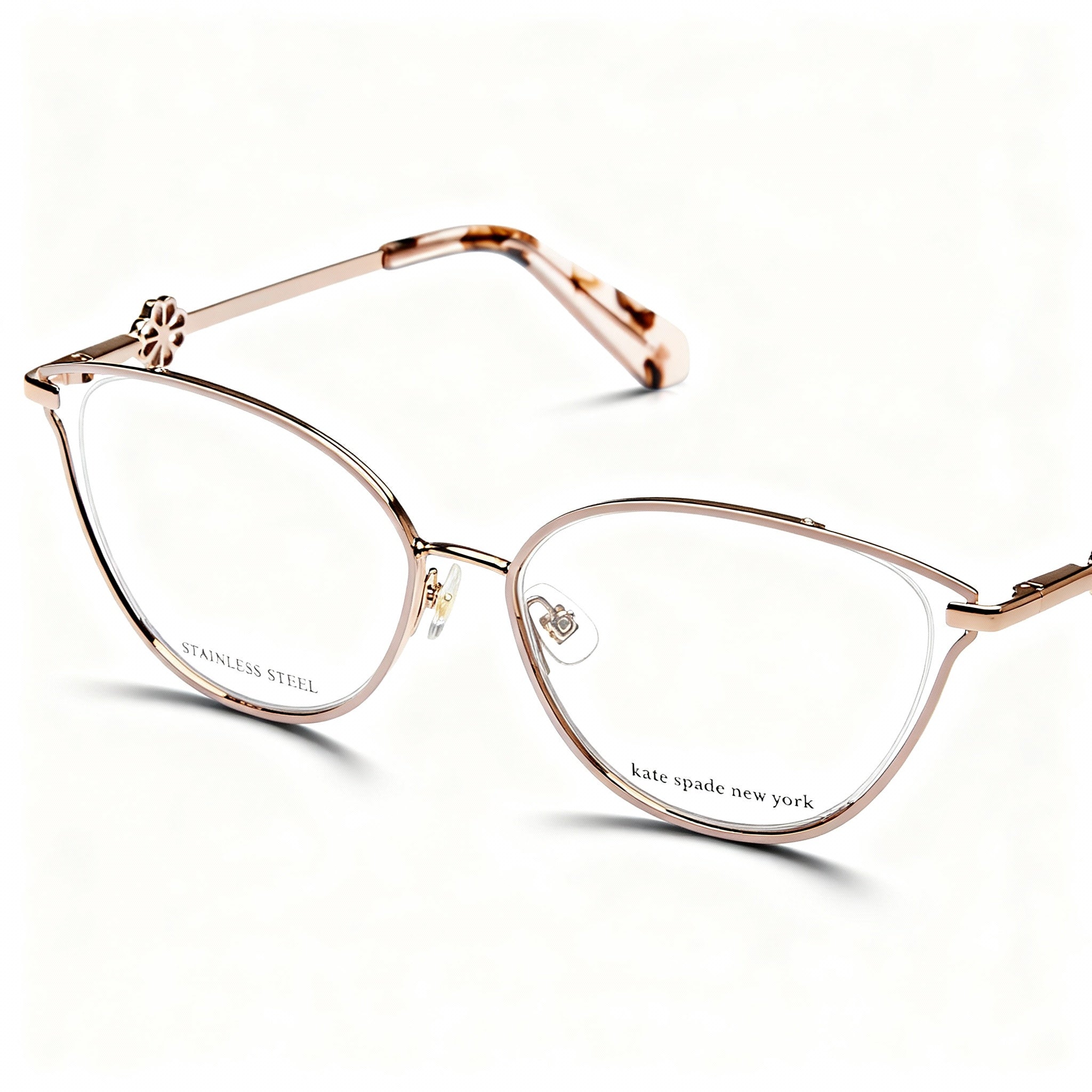 kate spade new york Scarletta / G Women's Red Gold Stainless Steel Semi Rim Cat Eye Eyeglasses 53-16-140