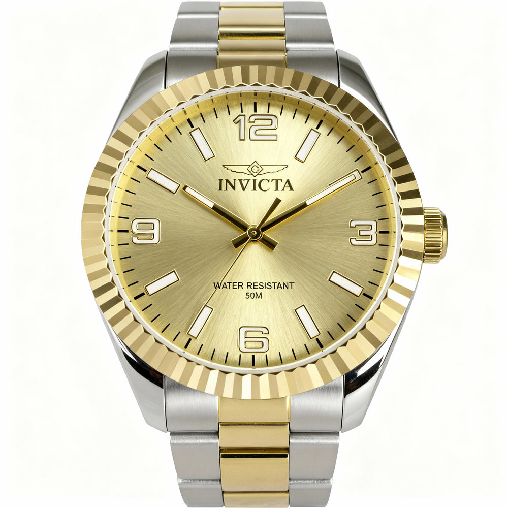 Reloj unisex Invicta Specialty Collection 47457 de acero inoxidable con correa y esfera dorada de 43 mm