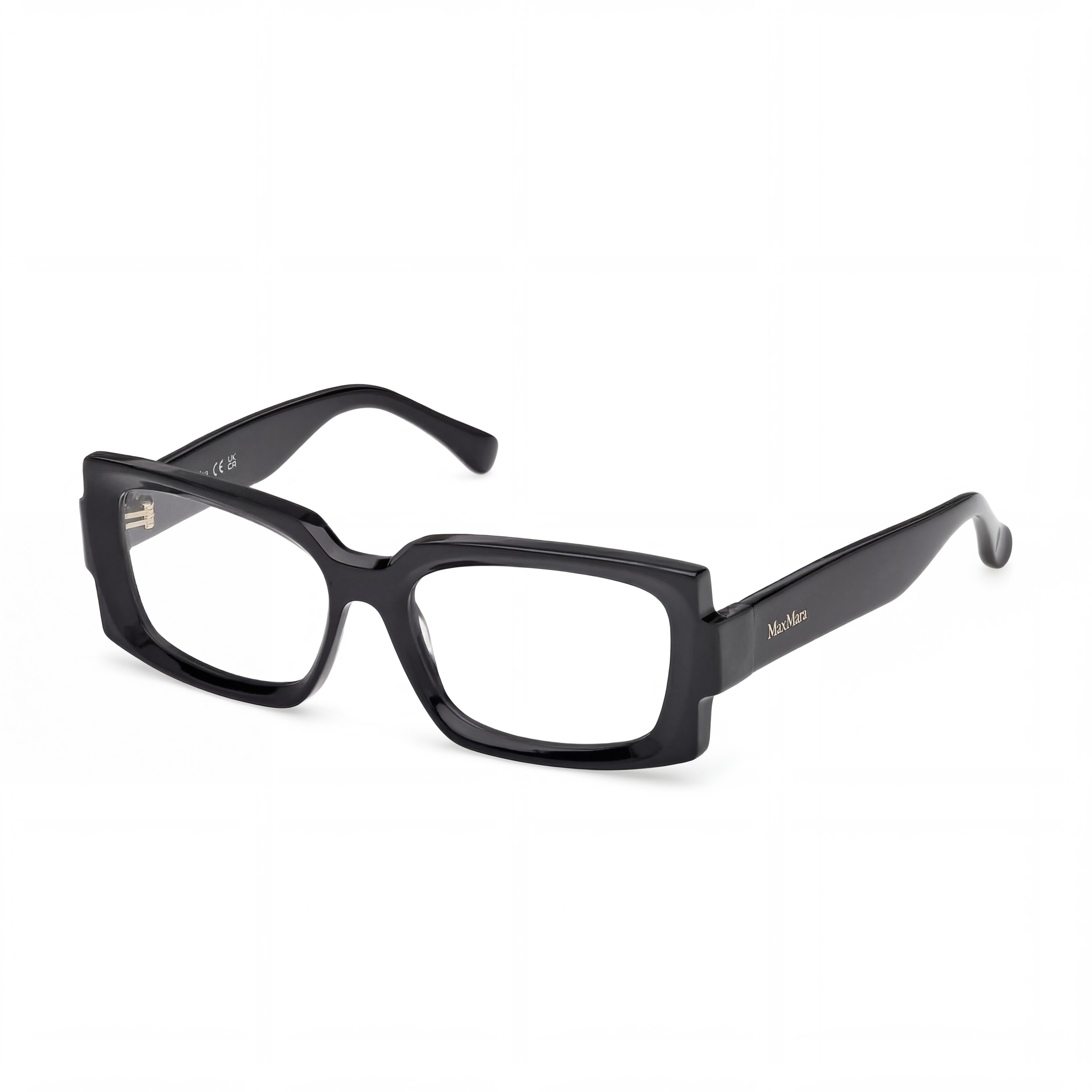 Gafas transparentes polarizadas MaxMara MODERNO para mujer, montura de plástico ligera brillante negra de 54 mm, Photo 1