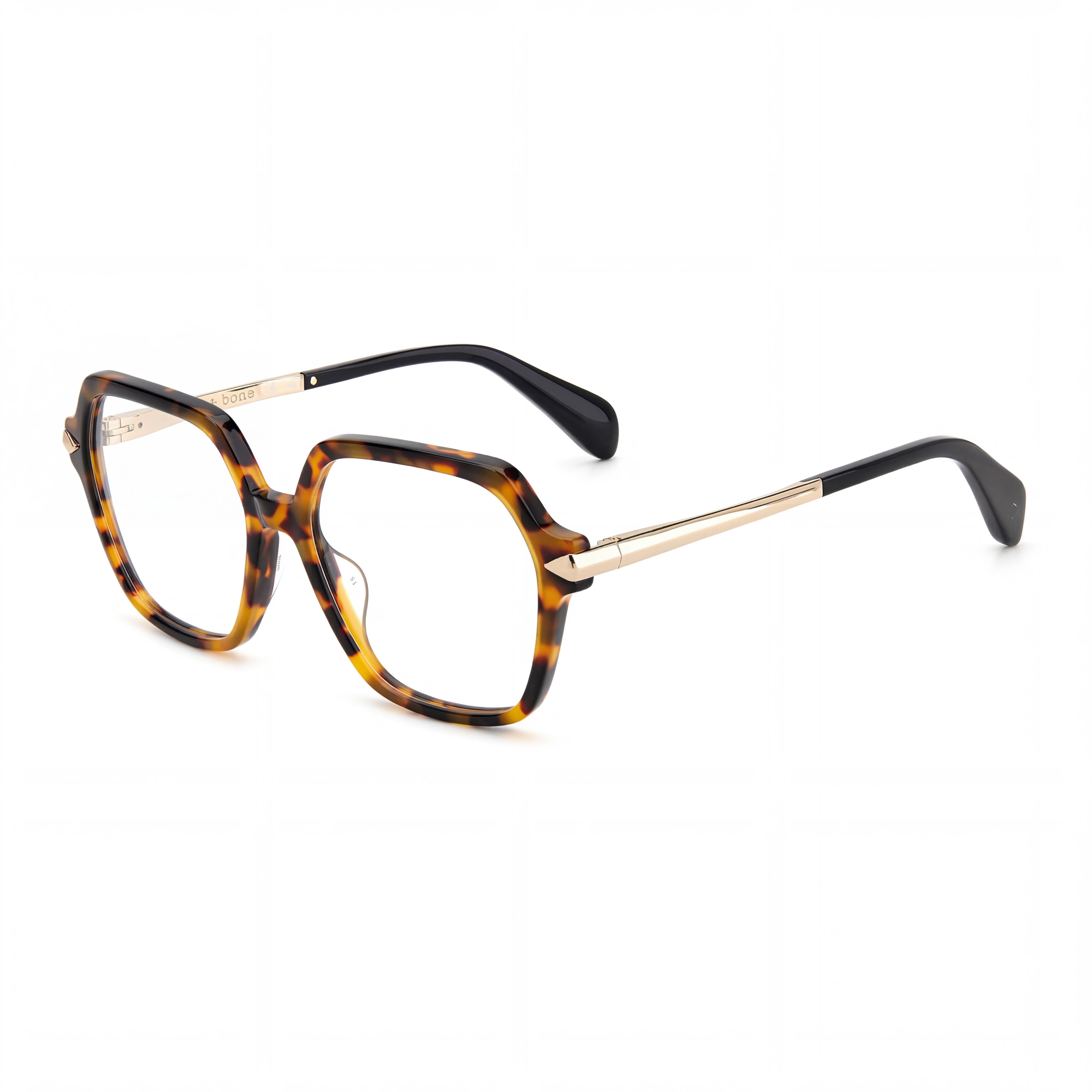 rag & bone Women's Modern Acetate Sunglasses with Havana Black Frame and Non-polarised Lenses 55mm, Photo 1