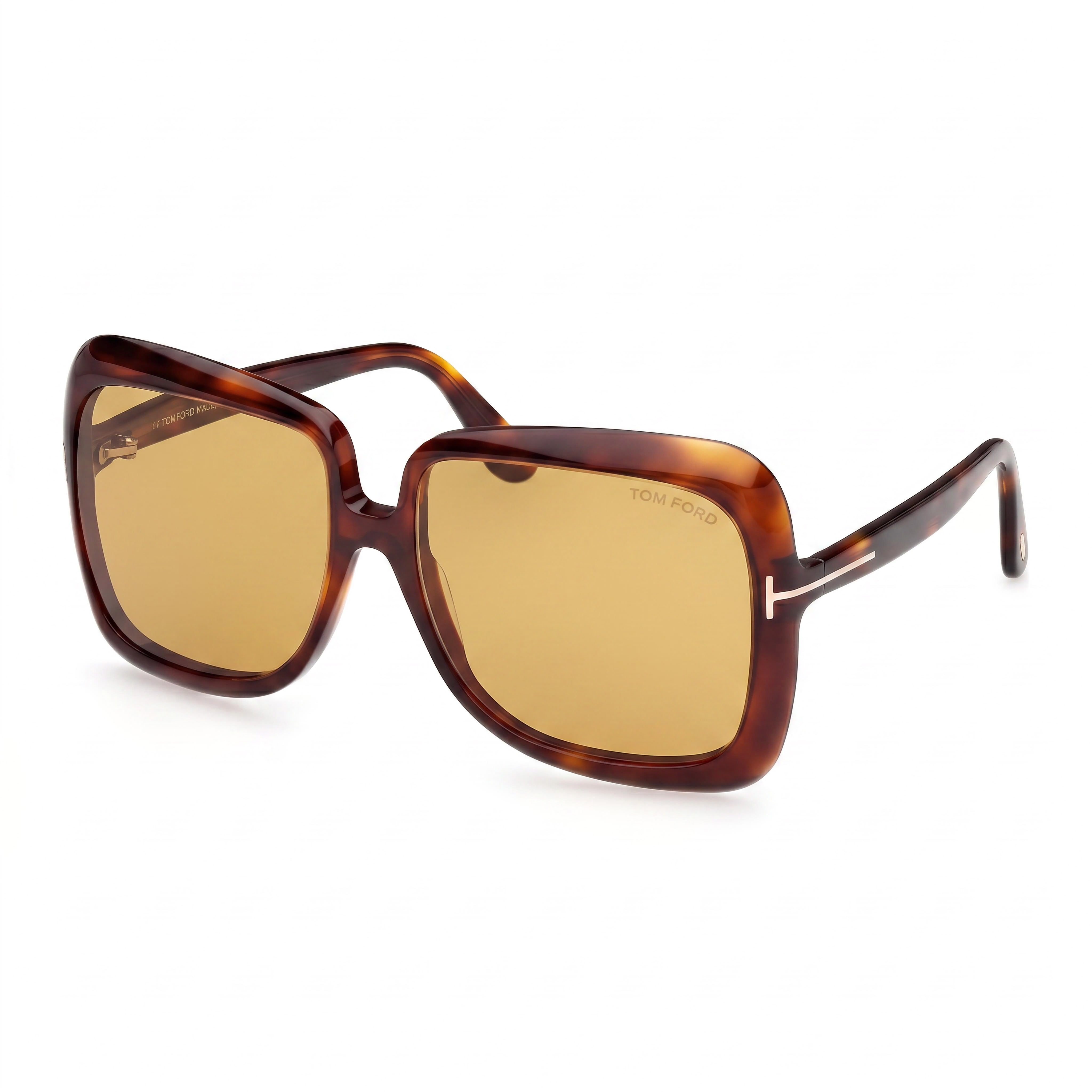 Tom Ford Women's Classic Acetate Dark Havana Frame Eyewear with Brown Lenses and 59mm Lens Width, Photo 1