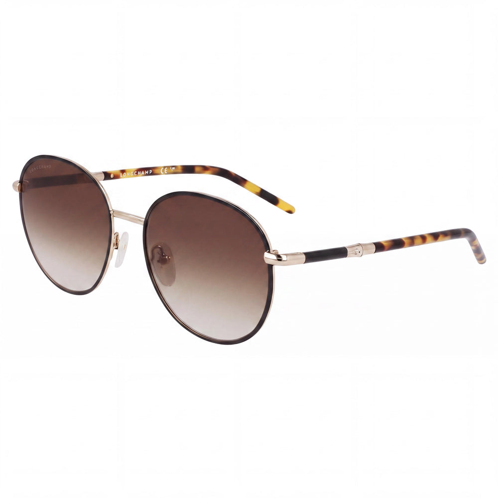 Gafas de sol Longchamp LO171S Modernas metálicas multicolor oro/negro para mujer 53mm