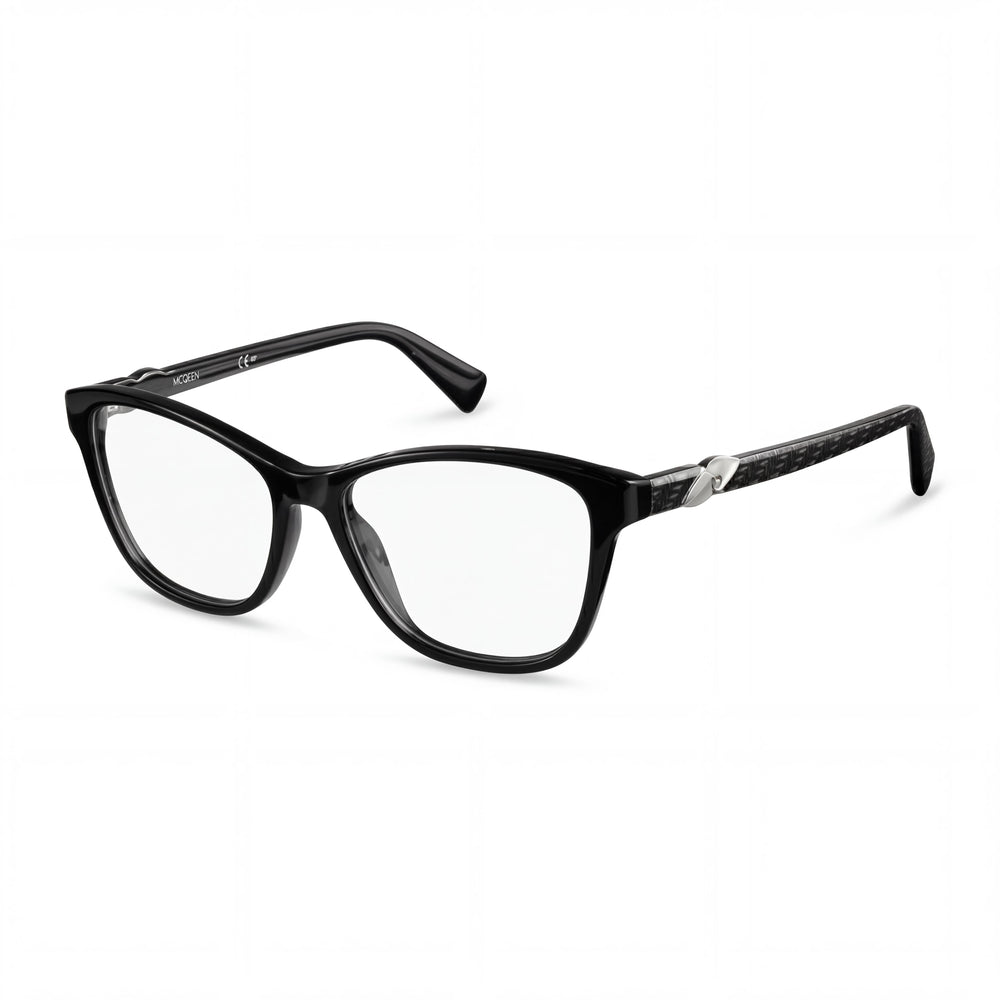 Pierre Cardin Women's Classic Model Black Grey Stripe Plastic Eyeglasses 53-16-135