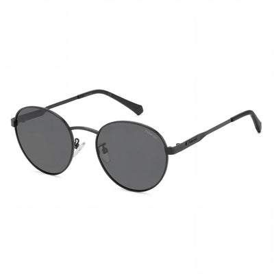 Polaroid Classic Unisex Matte Black Grey Stainless Steel Frame Grey Polarized UV Sunglasses 52mm