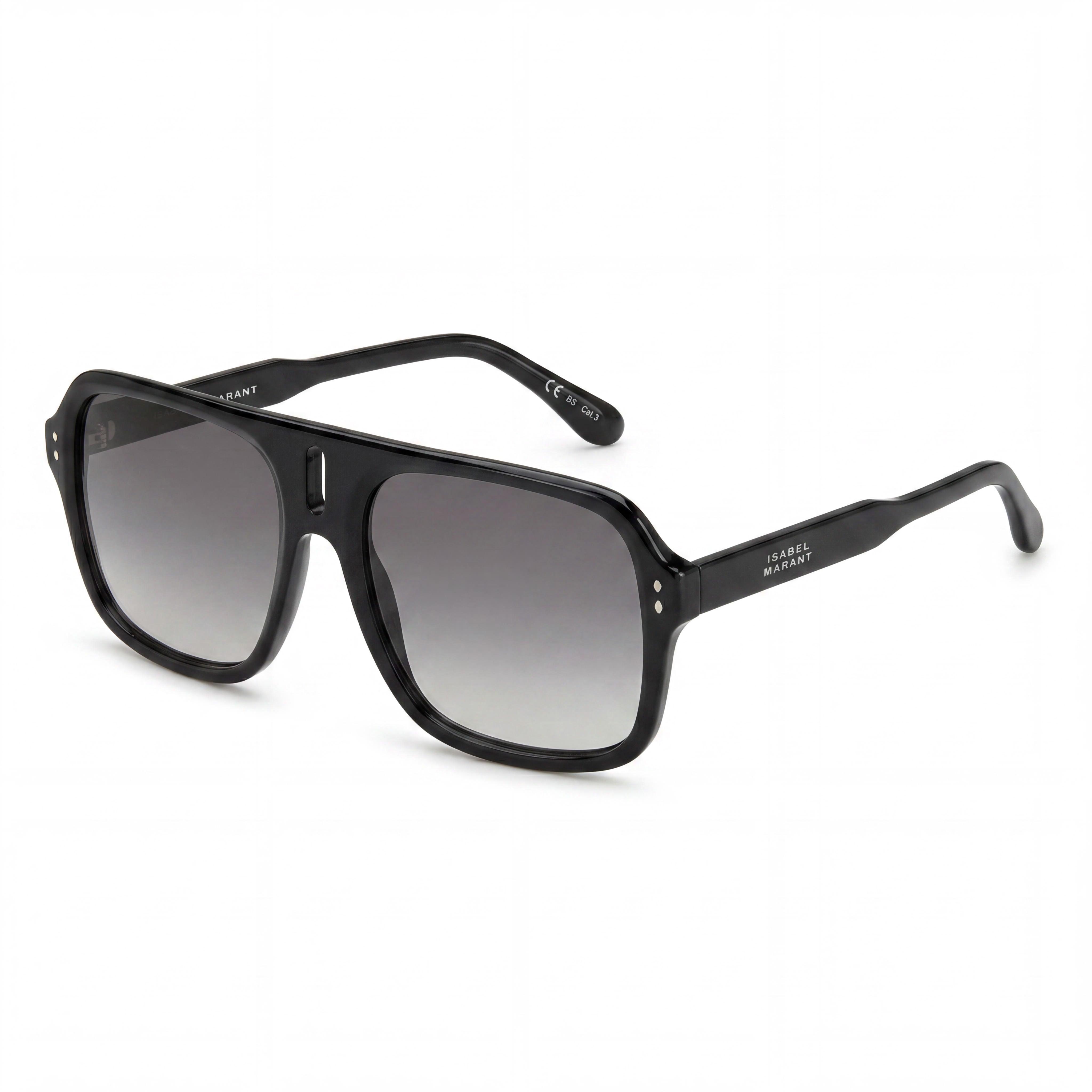 Isabel Marant Im 0125/s Women's Black Acetate Frame Rectangular Casual Non-Polarized Polycarbonate Lens Sunglasses 7-1-4, Photo 1