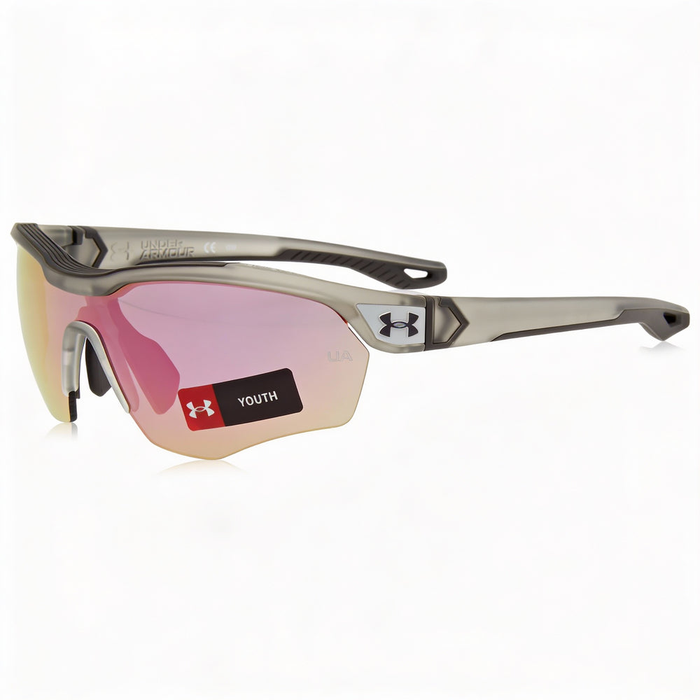 Under Armour Modern Unisex Crystal Grey Polyamide Non-Polarized Sunglasses, Violet Blue Multilayer Lenses, UV Protection, 99mm Lens Width