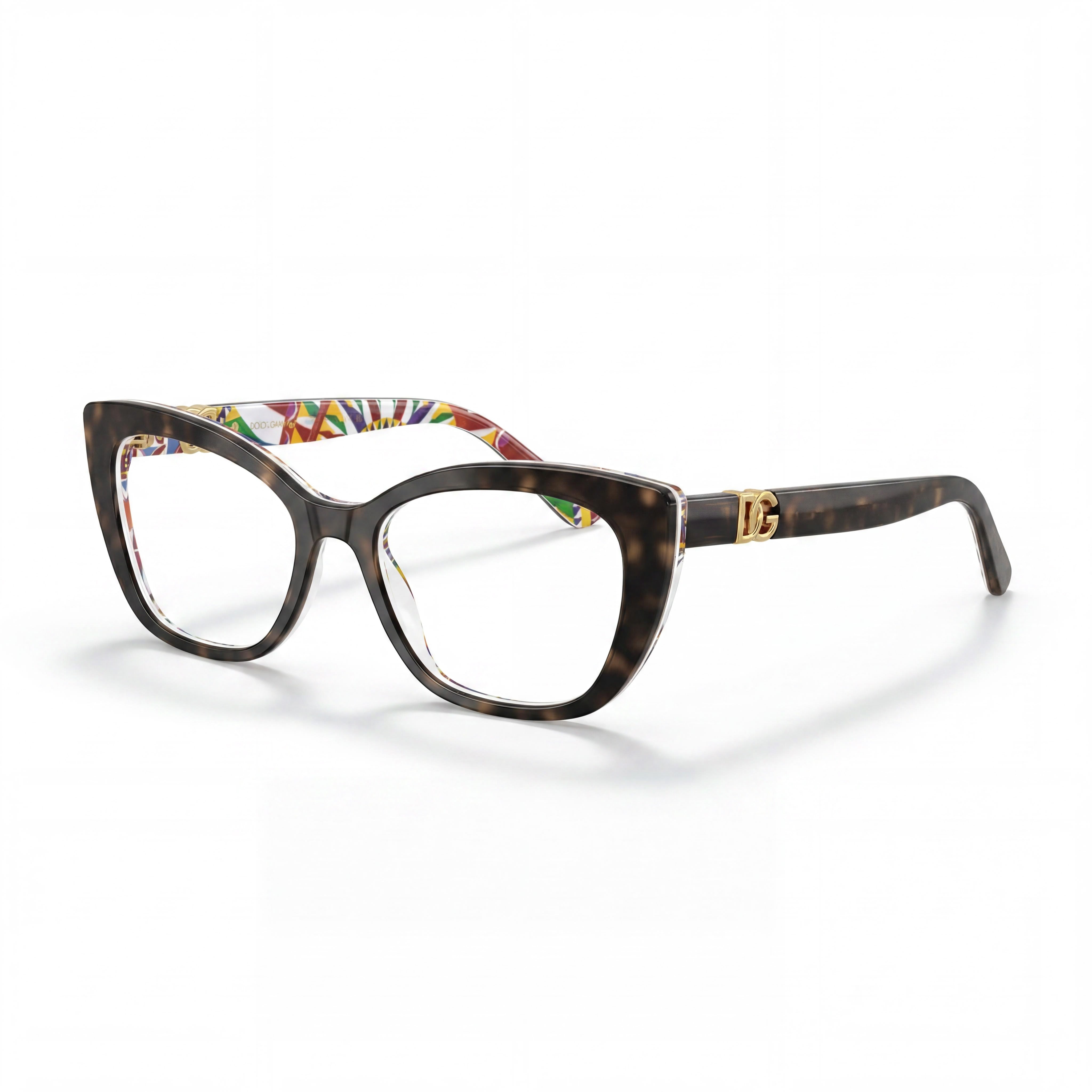 Montura óptica de mujer clásica Dolce & Gabbana Carey con lentes de plástico, puente 18mm, patillas 145mm, Photo 1