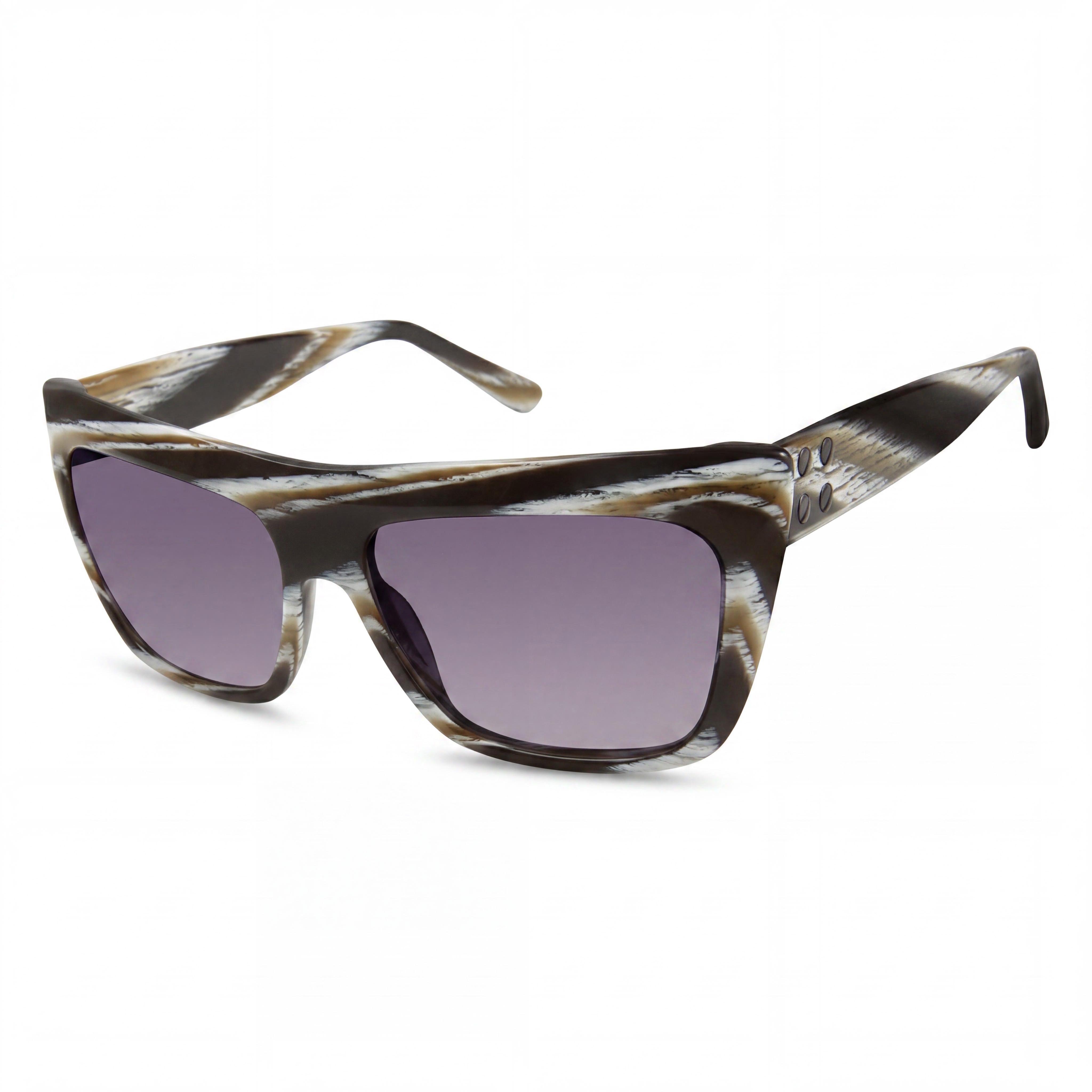 Gafas de sol LAMB para mujer, cuadradas, de acetato con montura completa, color negro cuerno y lentes negras, 56-16-135, Photo 1