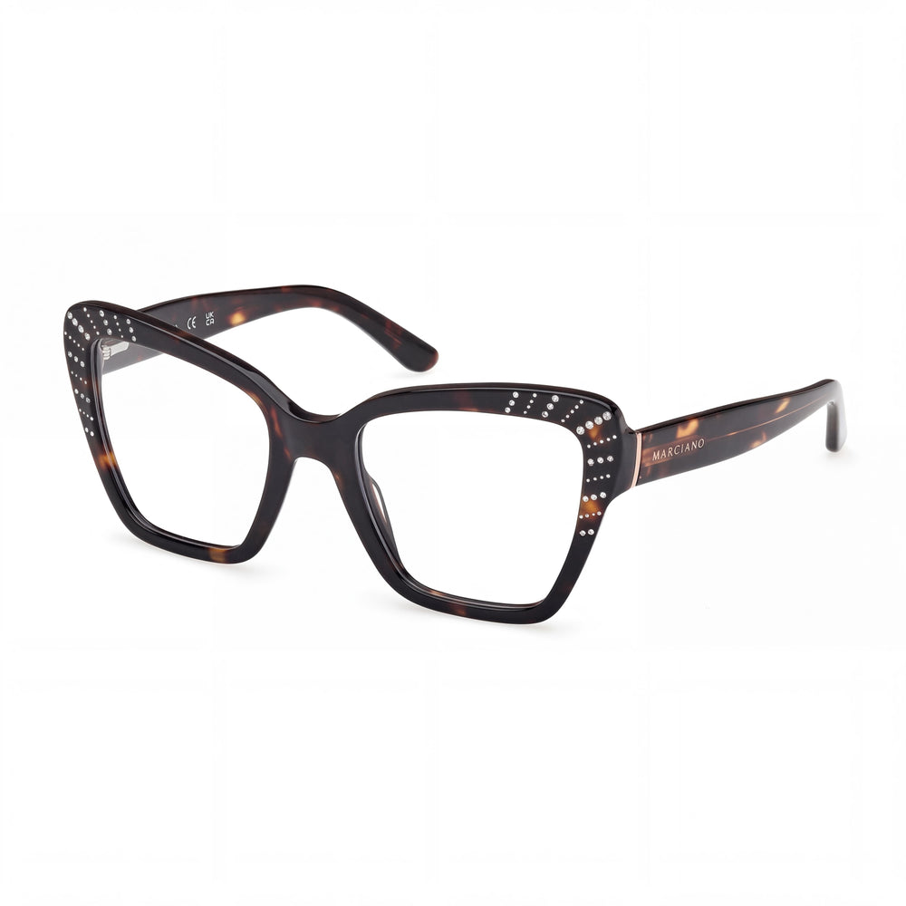 GUESS by Marciano Gm50034 Women's Plastic Dark Havana Eyewear Frames 53mm