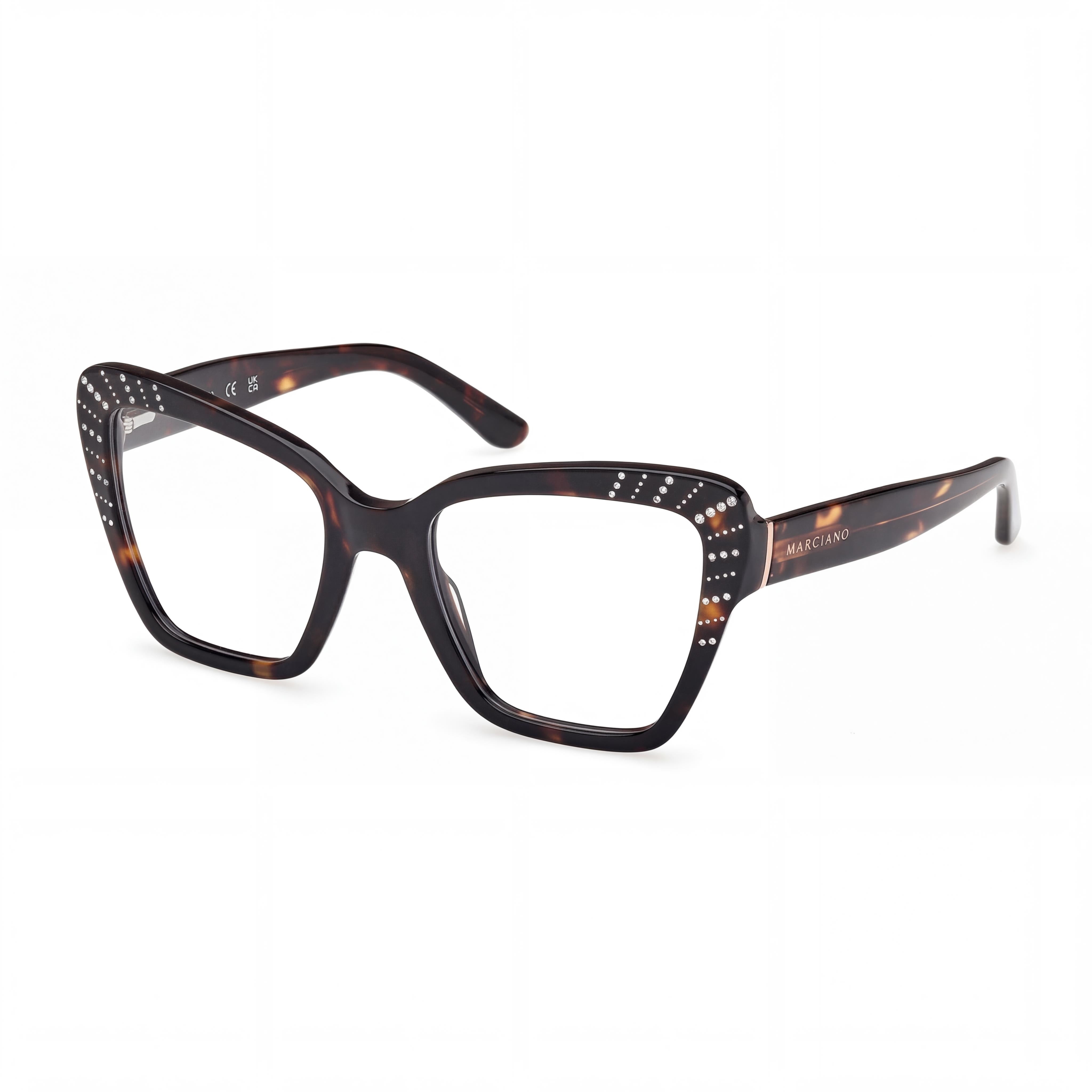GUESS by Marciano Gm50034 Women's Plastic Dark Havana Eyewear Frames 53mm, Photo 1