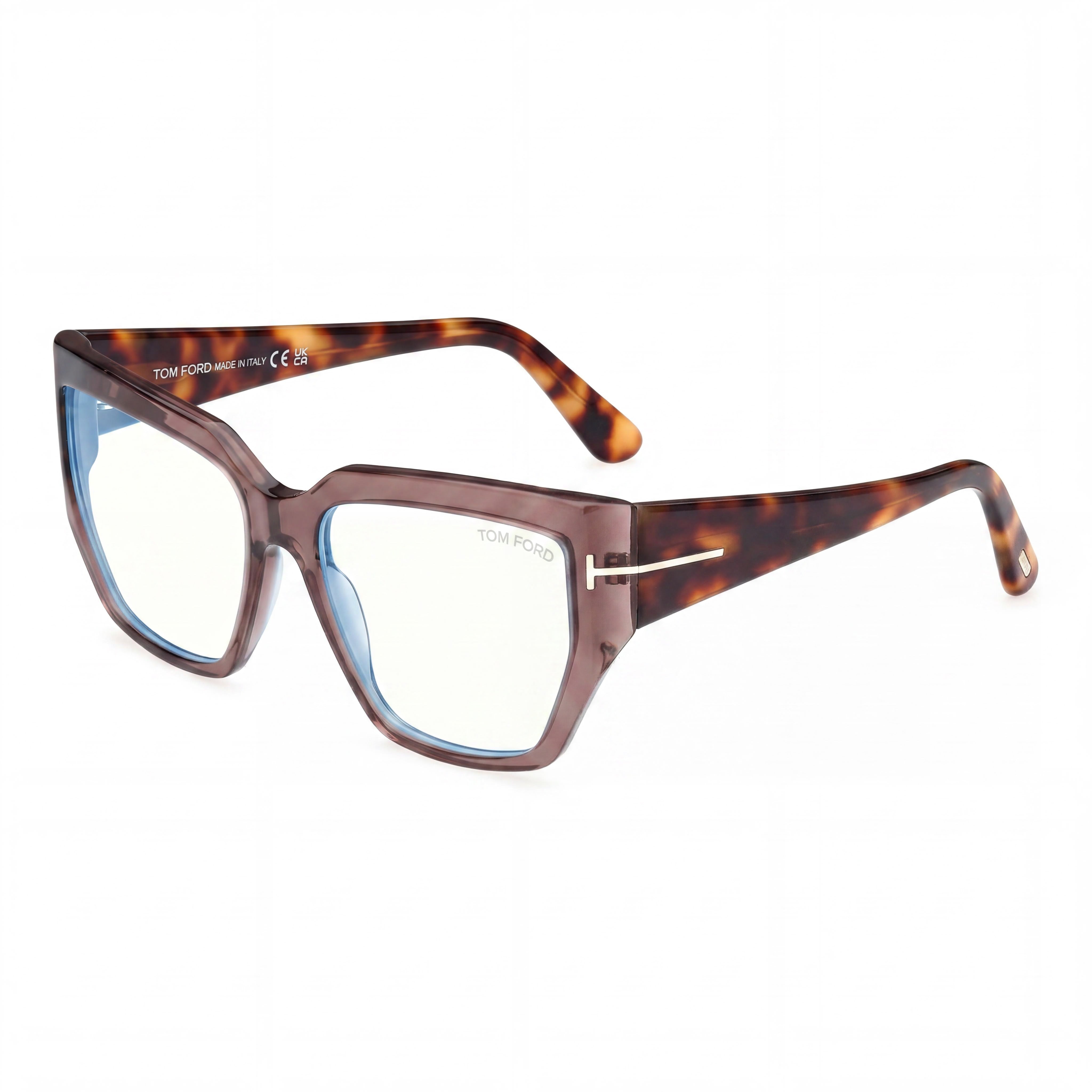 Tom Ford FT 5951-B BLUE BLOCK Women's Brown Plastic Eyeglasses Blue Filter Lenses 54/16/140, Photo 1