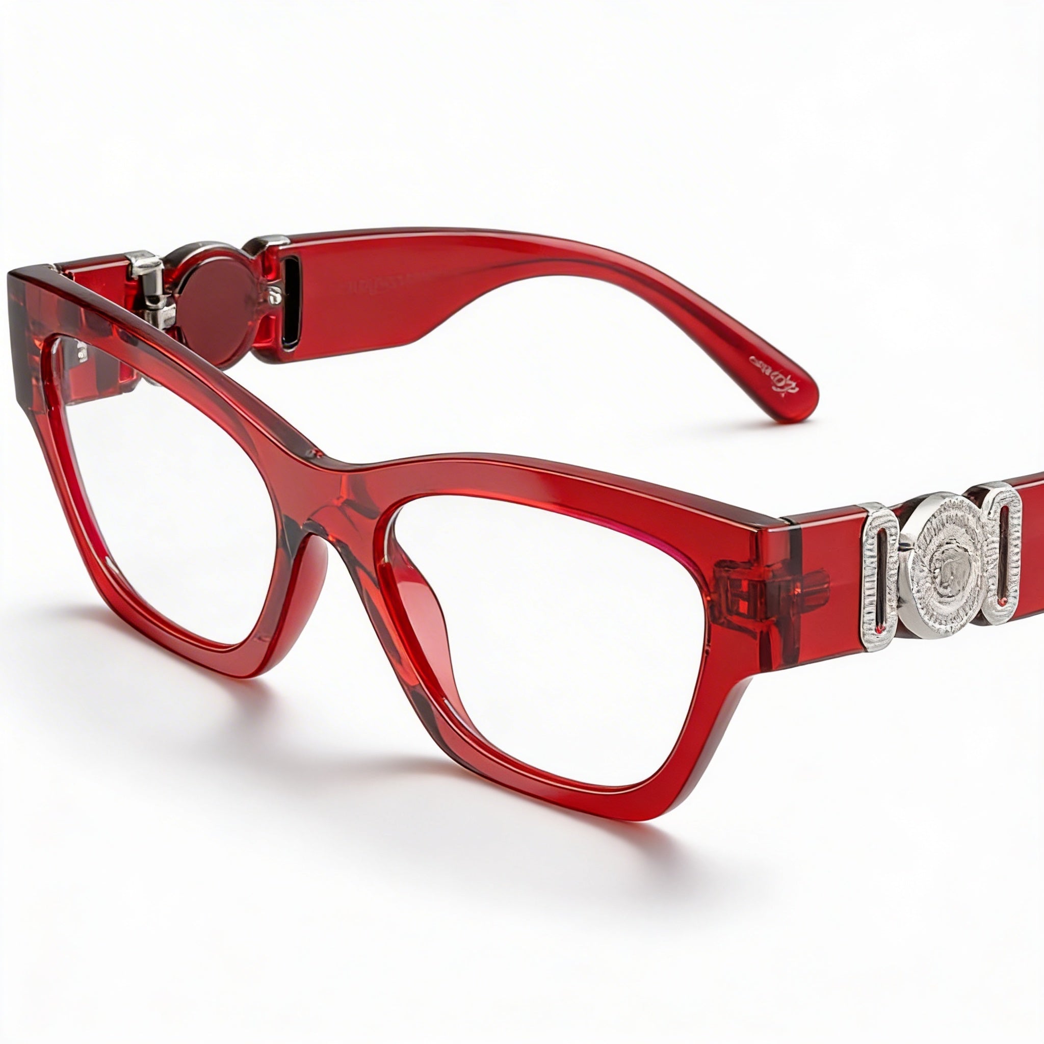 Gafas de sol Versace Ve 3367 U para mujer, montura de policarbonato inyectado transparente en rojo, 52 mm, Photo 1
