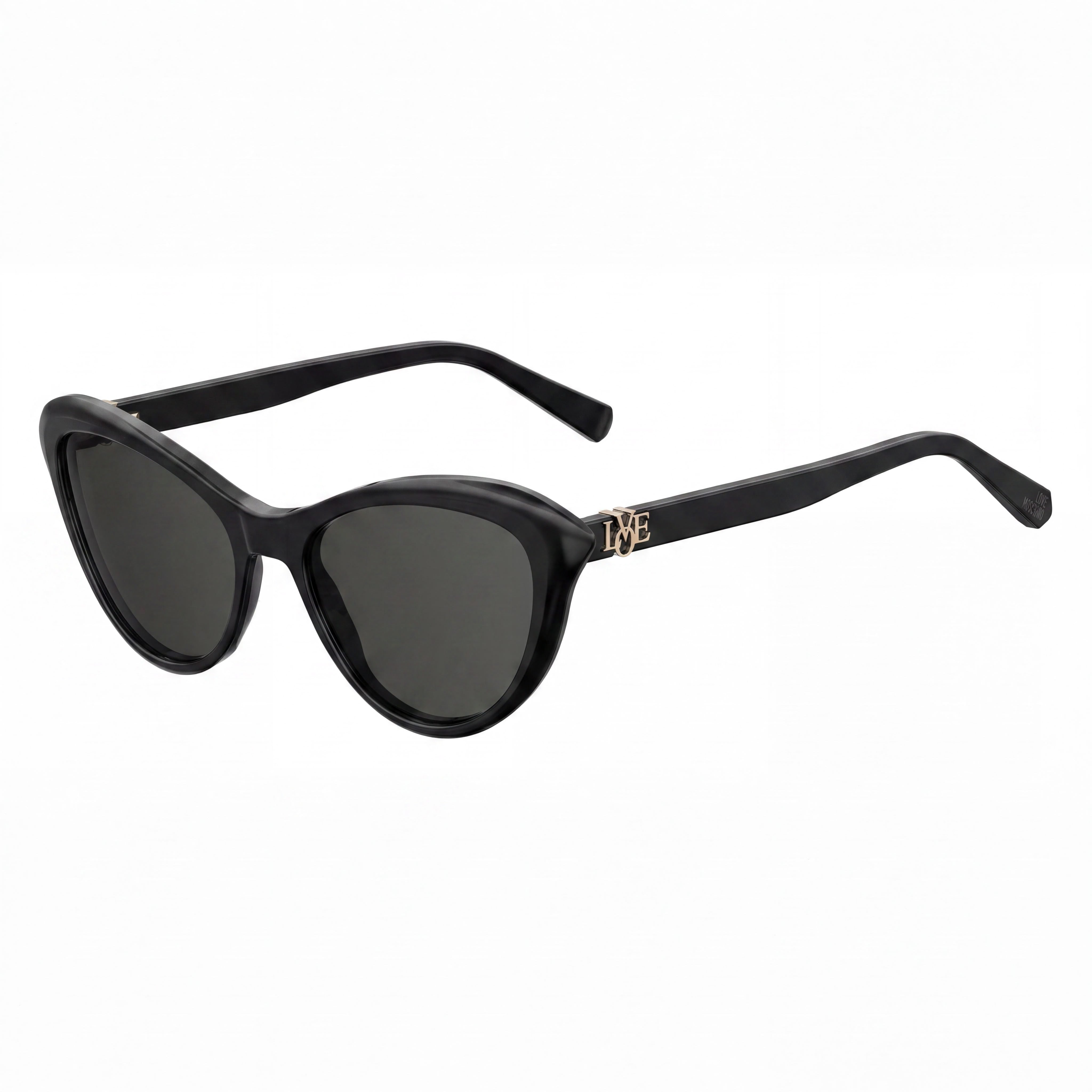 Love Moschino Trim Women's Black Acetate Cat-Eye Sunglasses with UV Protection and Black Gradient Lenses 53mm, Photo 1