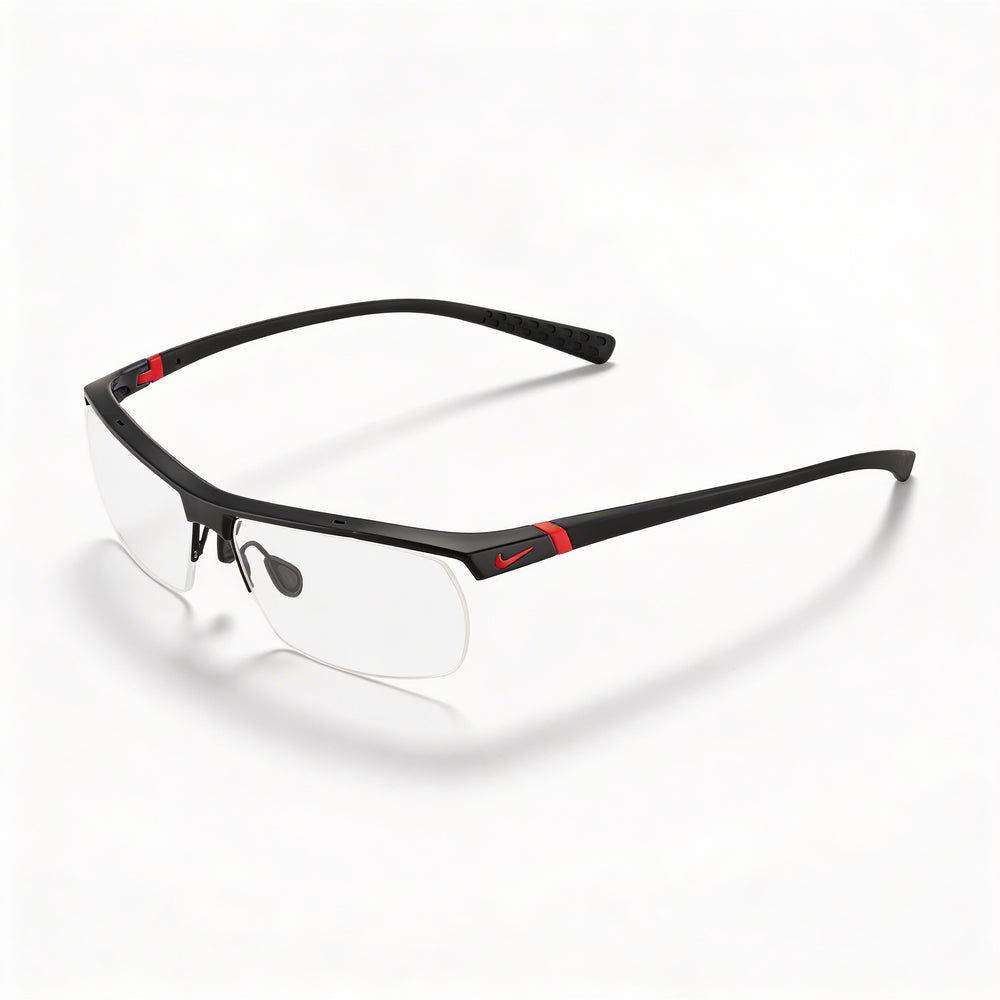 Nike Men's Rectangular 7071/2 Plastic Dark Anthracite, Black Frame Gloss Black Clear non- Lenses 57mm