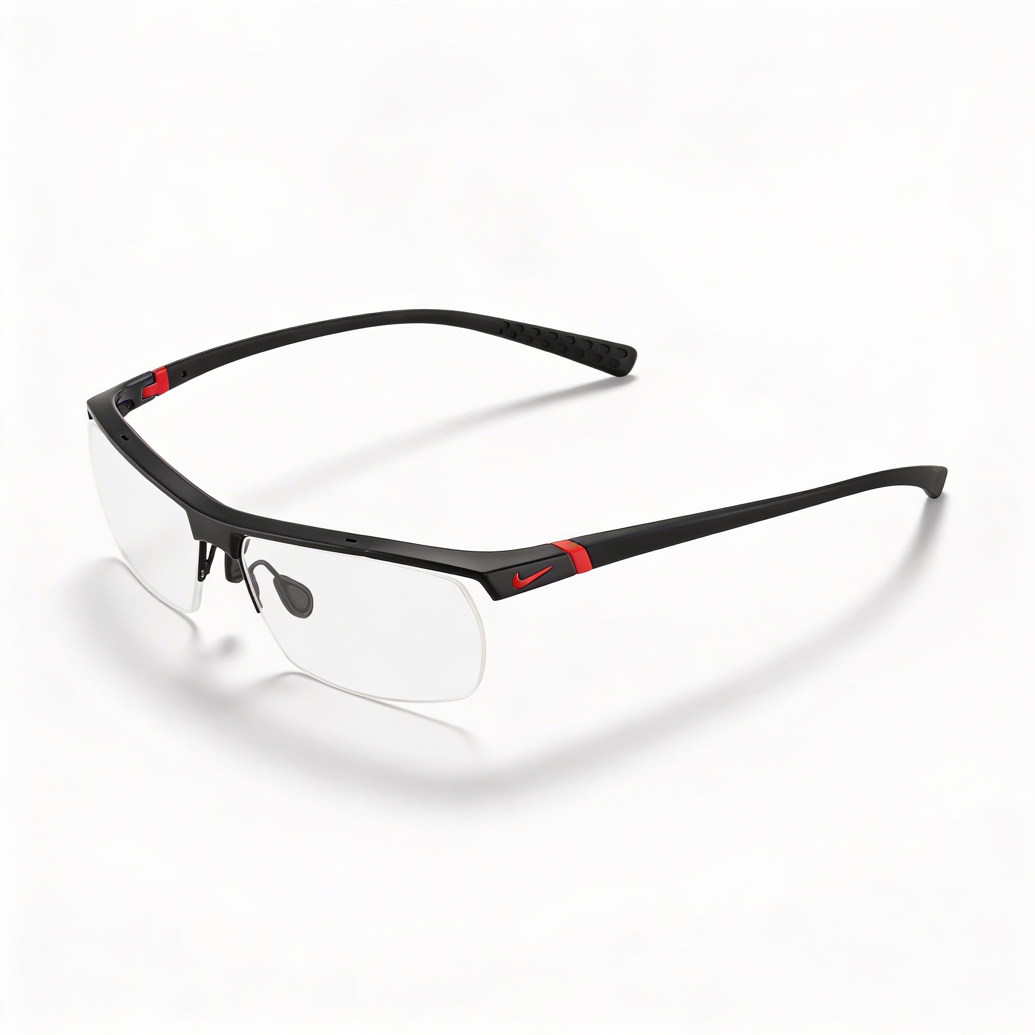 Nike Hombres Rectangular 7071/2 Plástico Antracita Oscuro, Armazón Negro Brillante Transparente sin Micas 57mm, Photo 1
