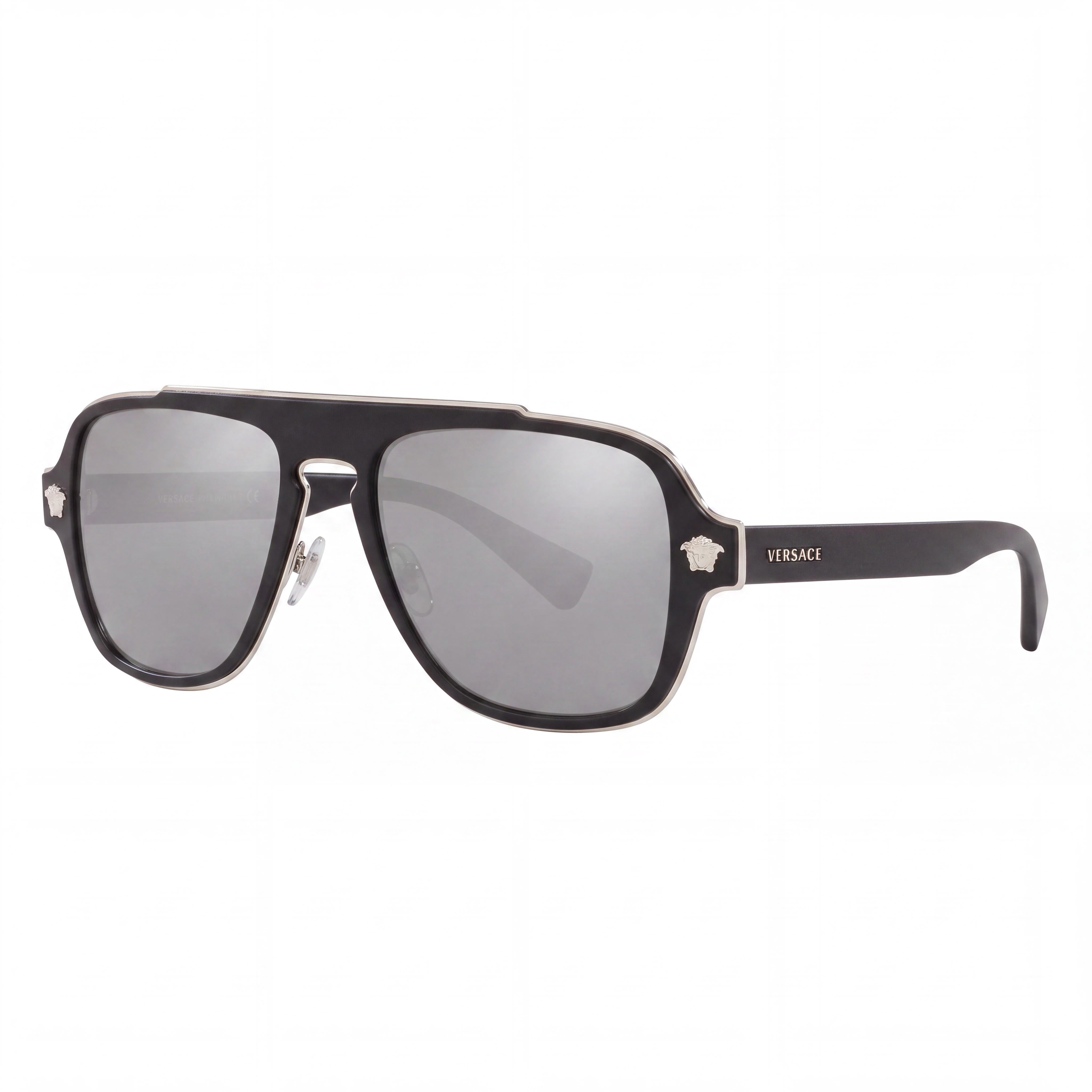 Gafas de sol Versace VE2199 unisex con montura compuesta negra/gris oscuro, lentes polarizadas grises degradadas antirreflejo UV de 56 mm, Photo 1