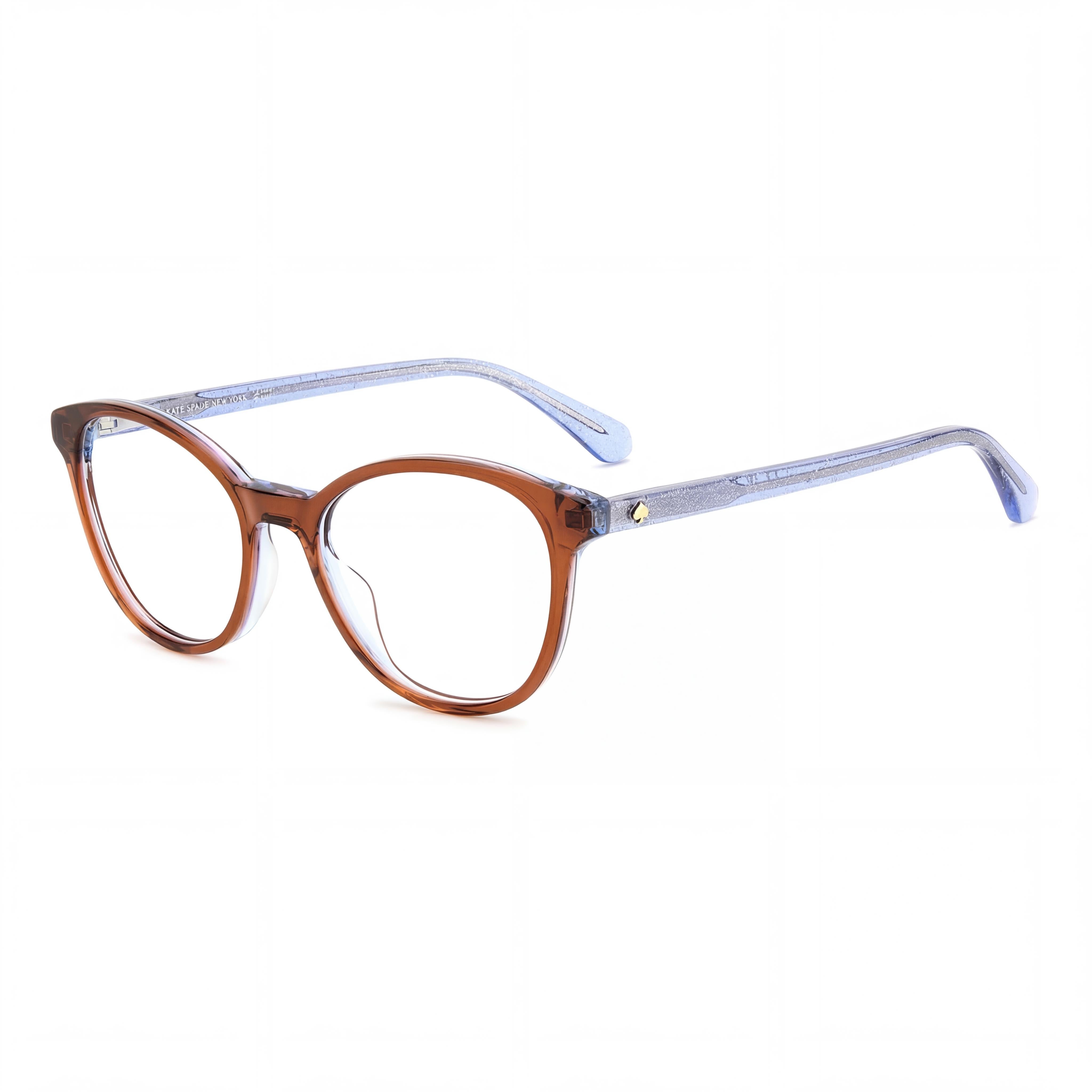 kate spade new york Gafas de sol clásicas para mujer, montura ecológica de aceite marrón y azul, lentes multicolores no polarizadas de 50 mm, Photo 1