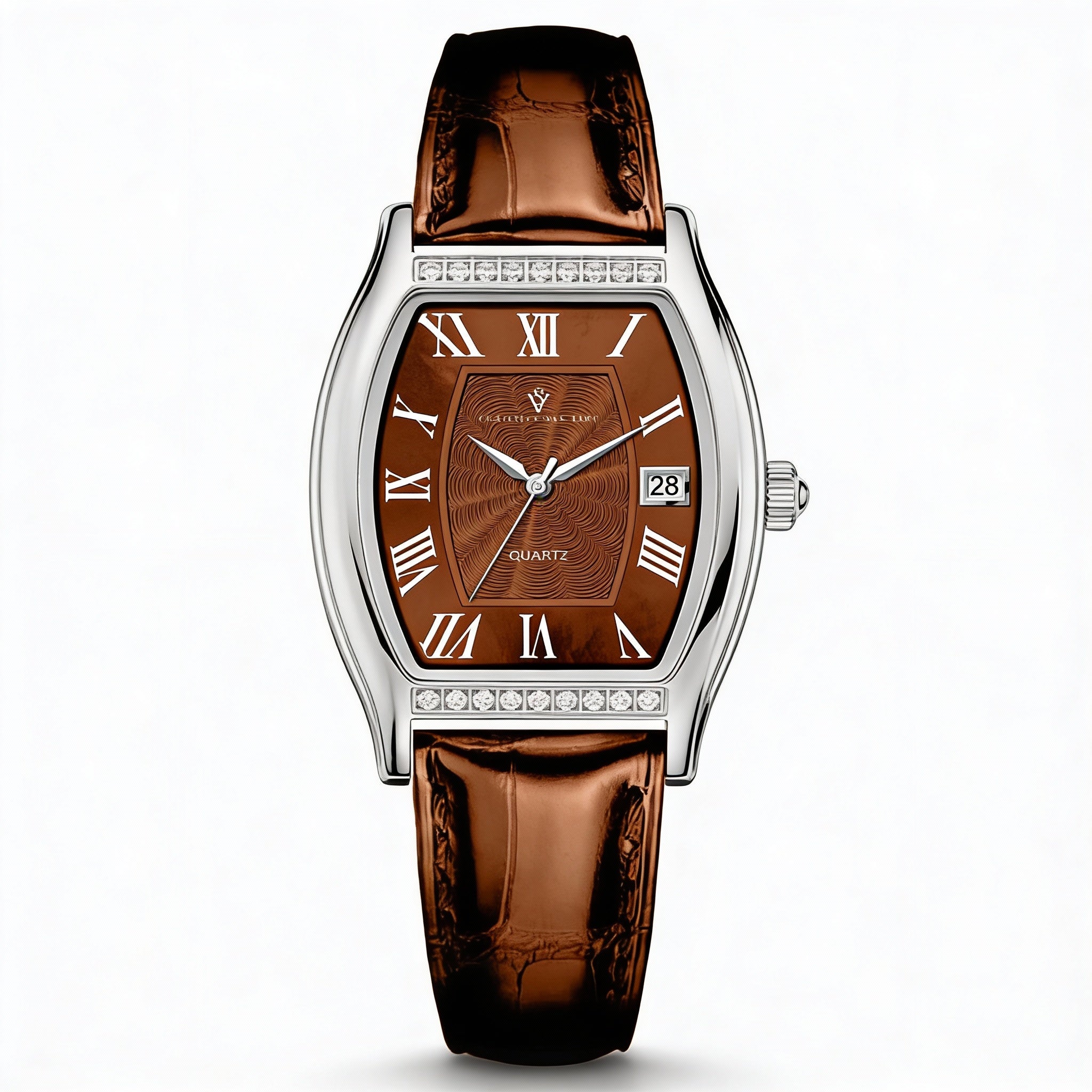 Christian Van Sant Modern Women's Brown Dial Quartz Stainless Steel Leather Strap Water Resistant Watch, Photo 1