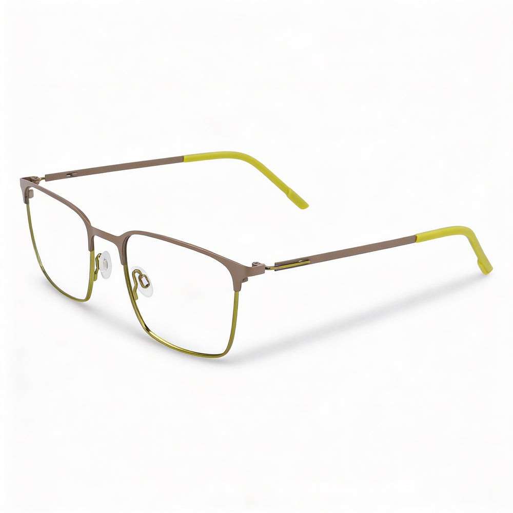 Flexon E1140 Unisex Acetate Frame Eyeglasses with Non- Lenses, Matte Grey/Matcha Green Frame and Lens Color 54mm