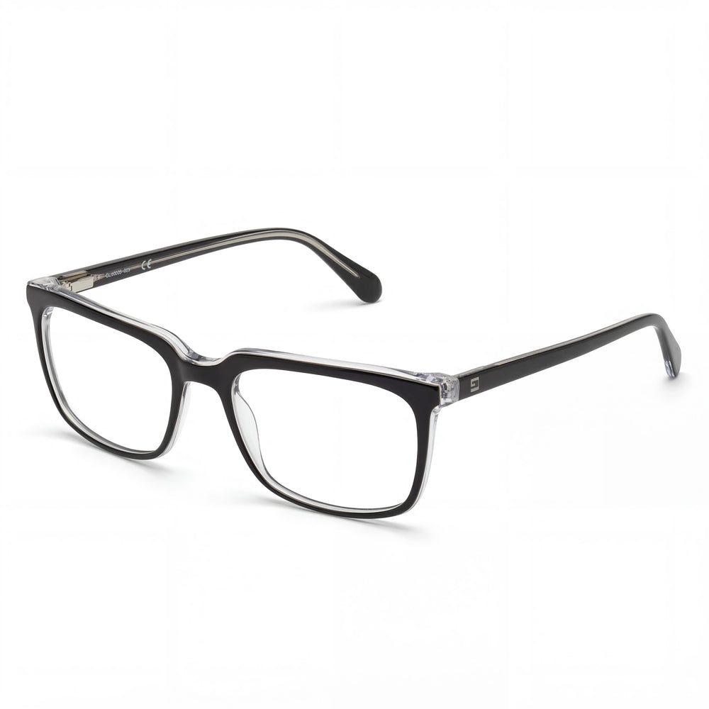 GUESS Gu50063 Men's Black Monocolor Plastic Eyeglasses Lens Width 56mm Bridge 18mm Temple Length 145mm