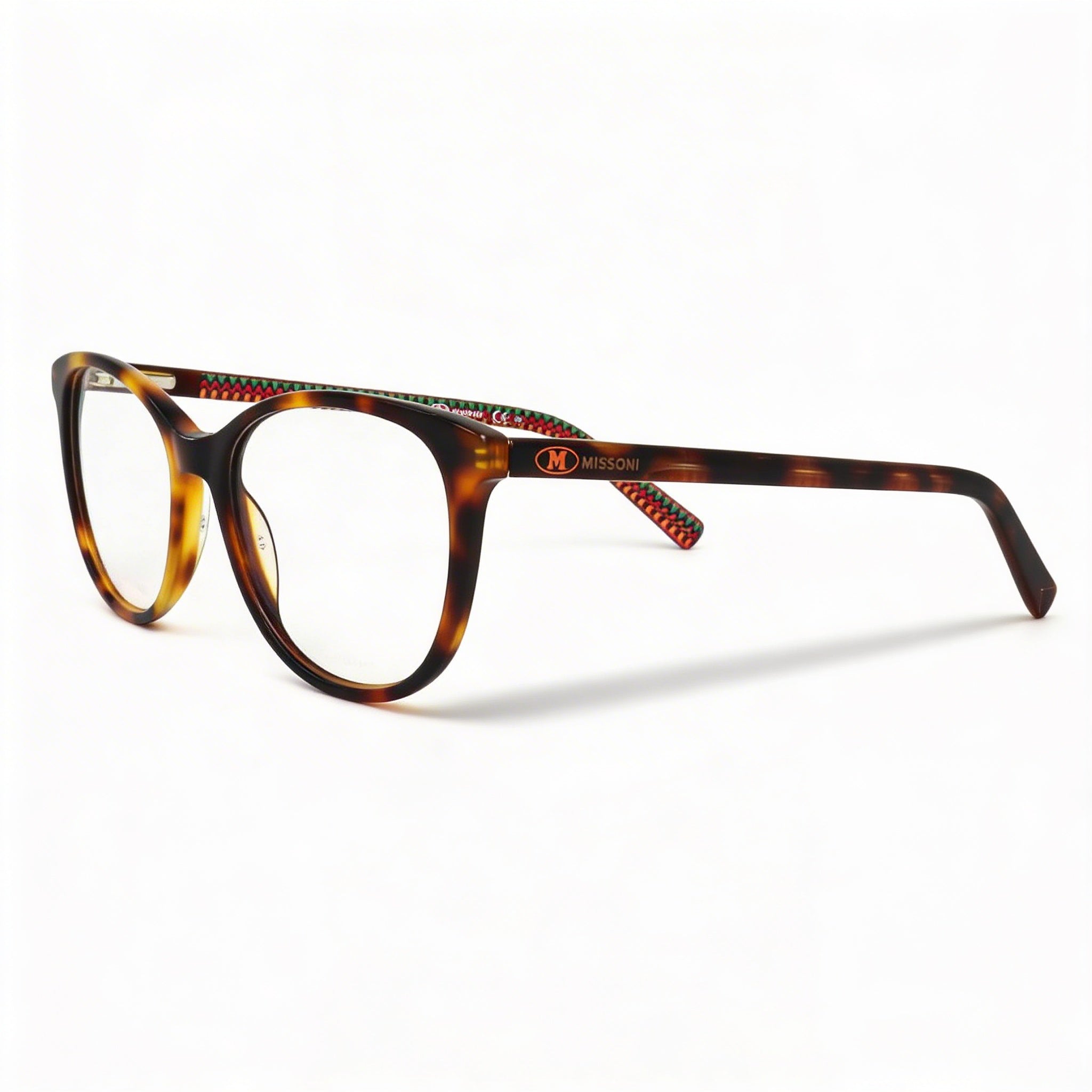 M Missoni Gafas para mujer: Gafas ópticas de montura completa redonda con montura de acetato havana y lentes de policarbonato, 52 mm, Photo 1