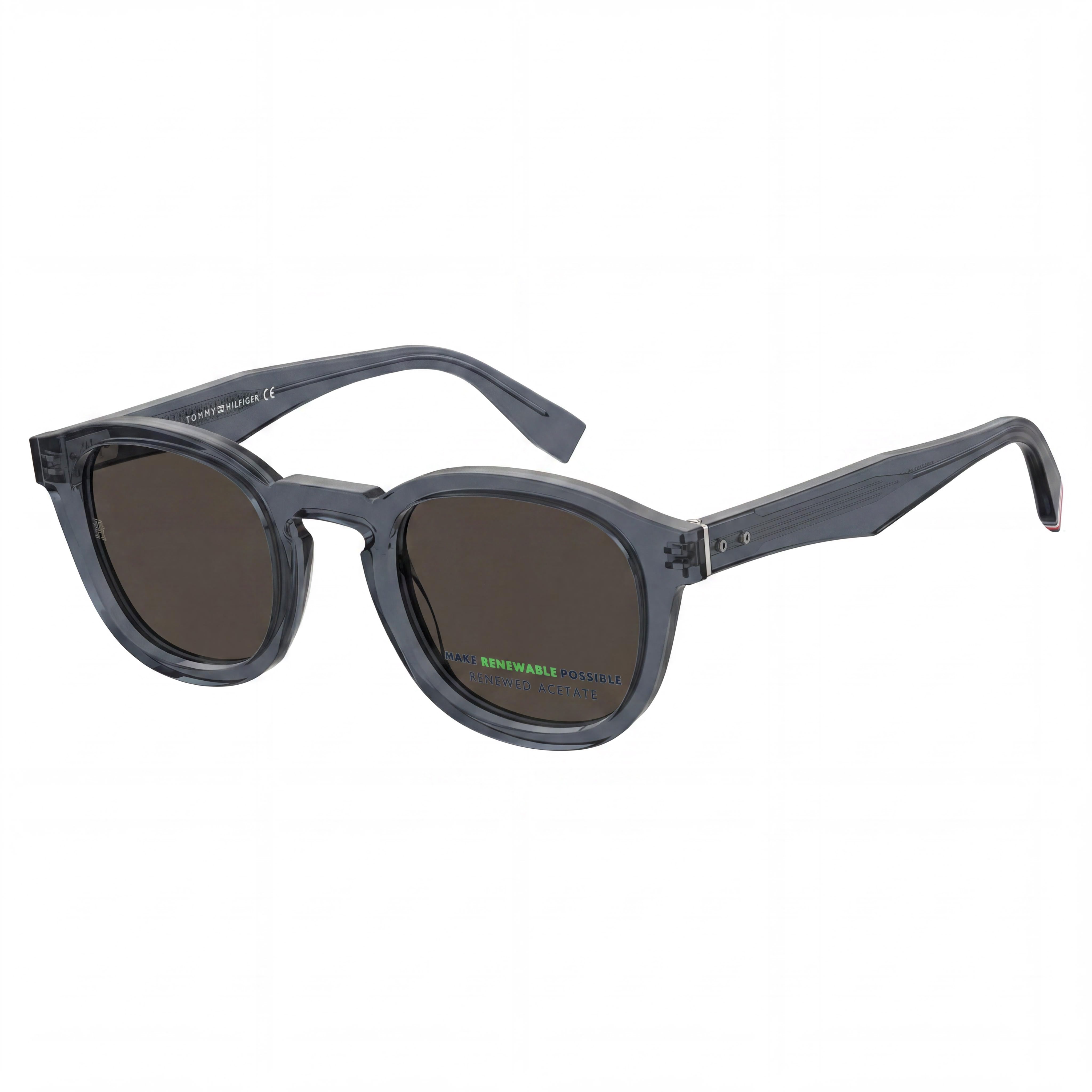 Tommy Hilfiger Modern Preppy Unisex Eco Acetate Blue Gray Black UV Protection Non-Polarized Sunglasses 49mm, Photo 1