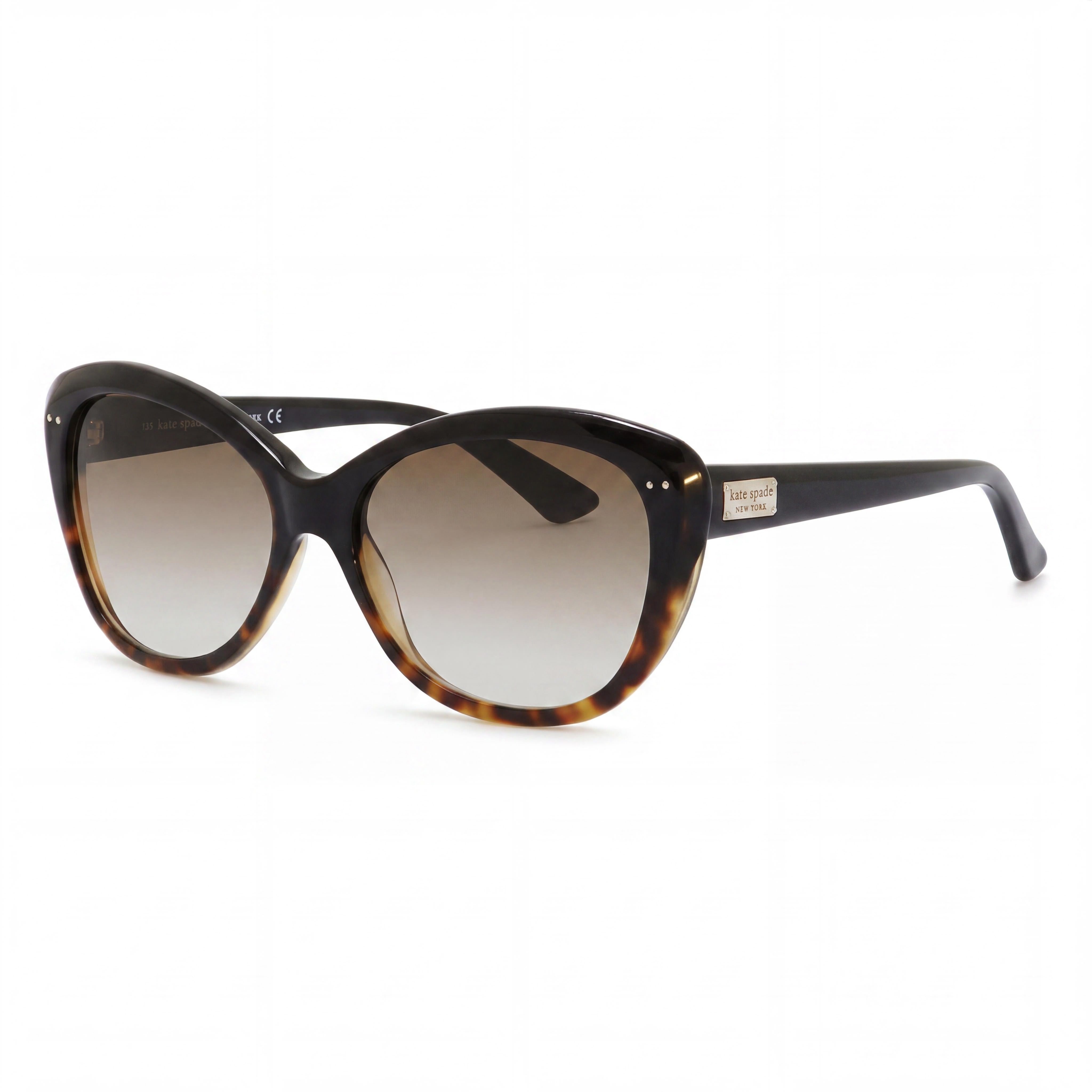 kate spade new york Angeliqs Gafas de Sol para Mujer, de Plástico, Negras y Crema, Lector Solar Superpuesto 100% UV, Degradado Gris 55mm, Photo 1