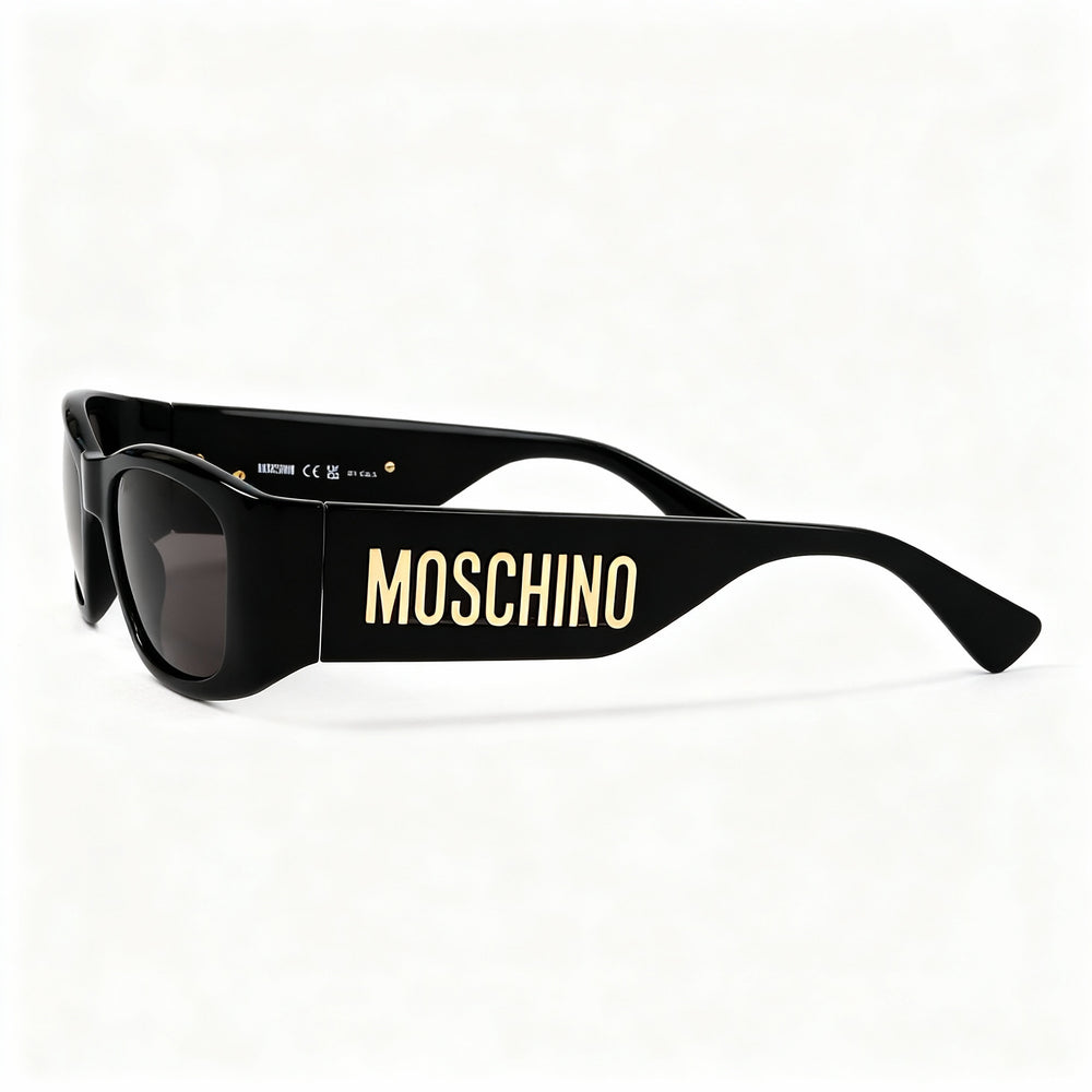 Moschino MOS145/S Casual Unisex Black Cellulose Propionate Frame Grey Non-Polarized UV Sunglasses 55-18-135