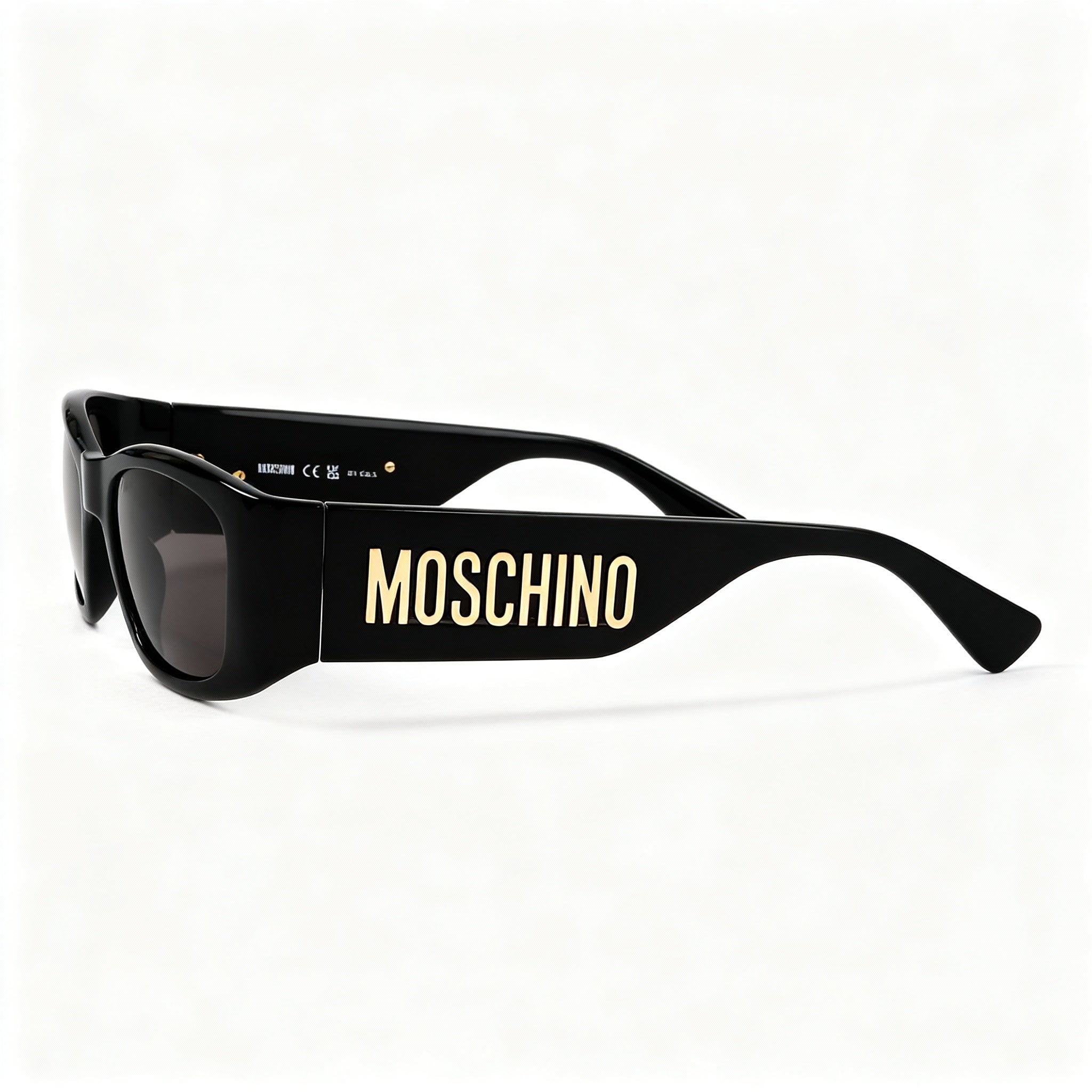 Moschino MOS145/S Casual Unisex Black Cellulose Propionate Frame Grey Non-Polarized UV Sunglasses 55-18-135